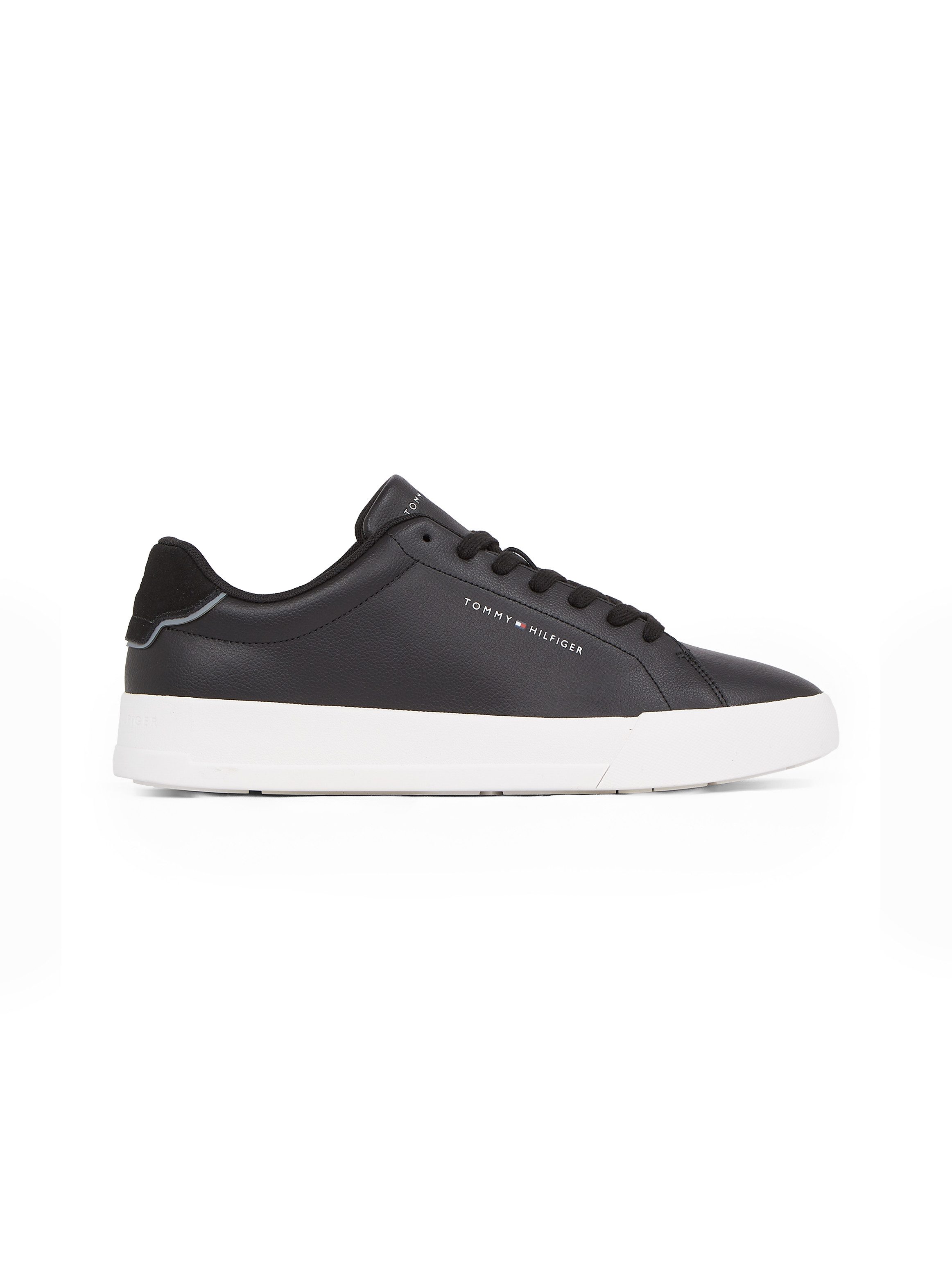 Tommy Hilfiger Plateausneakers TH COURT LTH DETAIL ESS , vrijetijdsschoen, lage schoen, veterschoen met zijlijk logo-opdruk