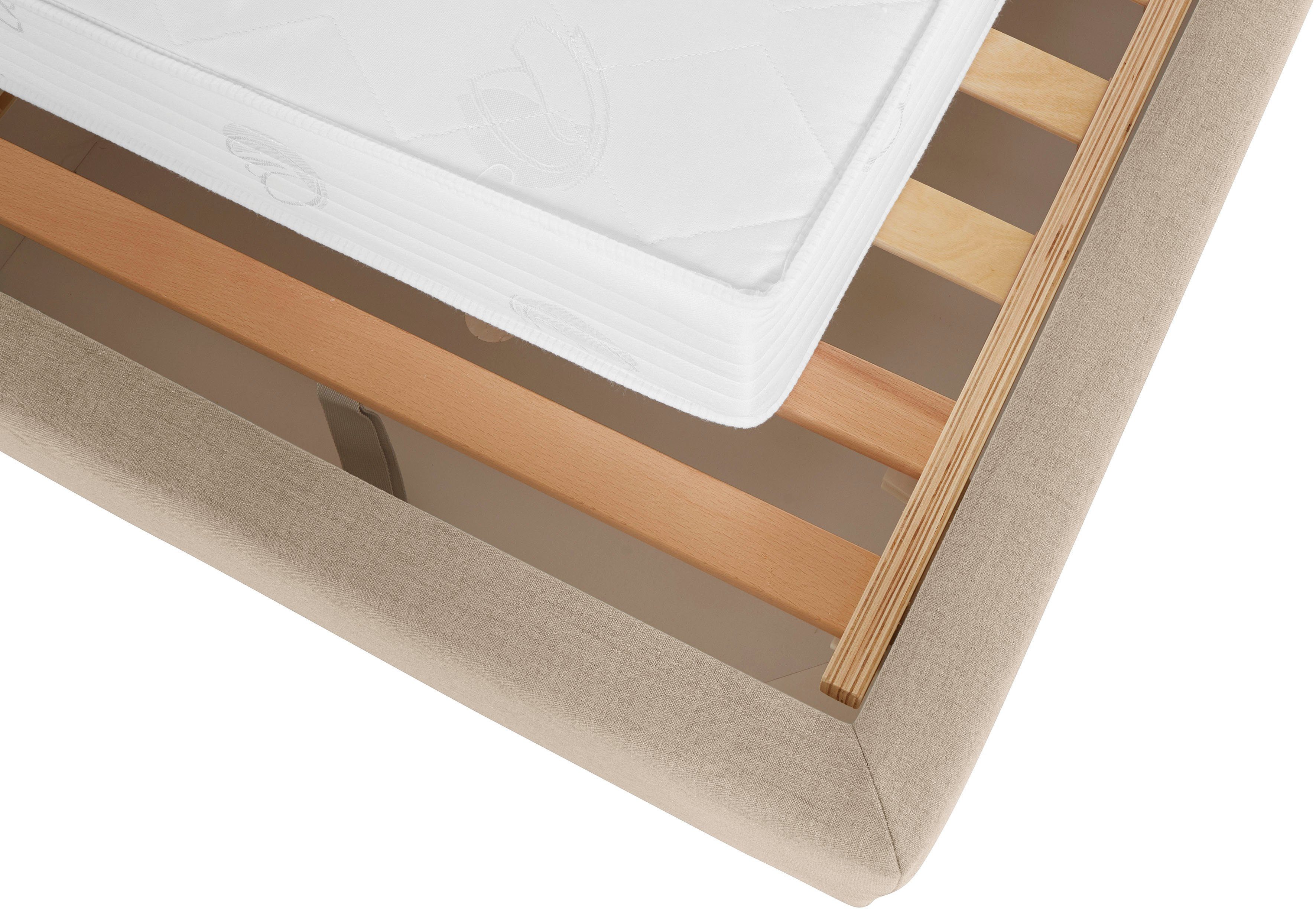 Guido Maria Kretschmer Home&Living Gestoffeerd bed Sunley 140 Kruisstiksel, hoofdbordhoogte 142 cm, zonder of met matras/lattenbodem