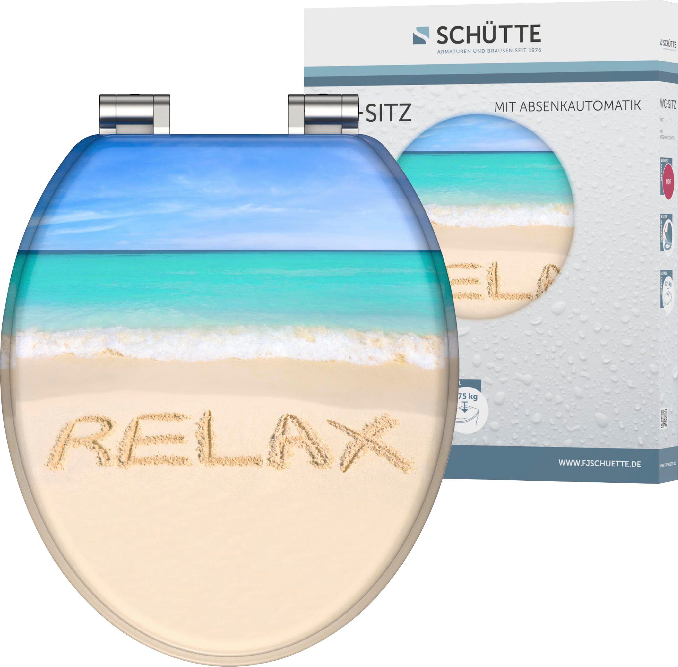 Schütte Toiletzitting Relax met softclosemechanisme en houten kern, mdf wc-brillen multicolor