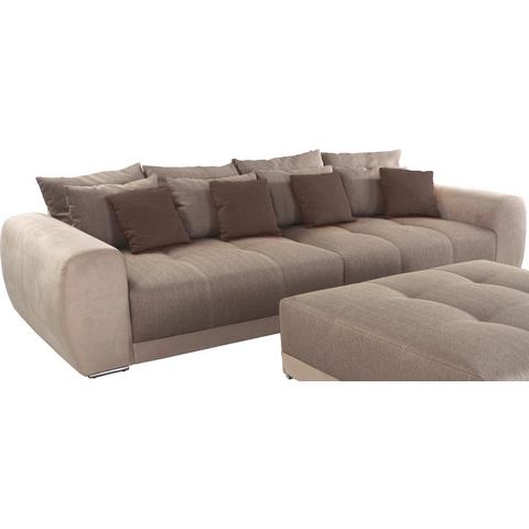 woonkamer extra groot bankstel beige Megabank met losse rugkussens 65