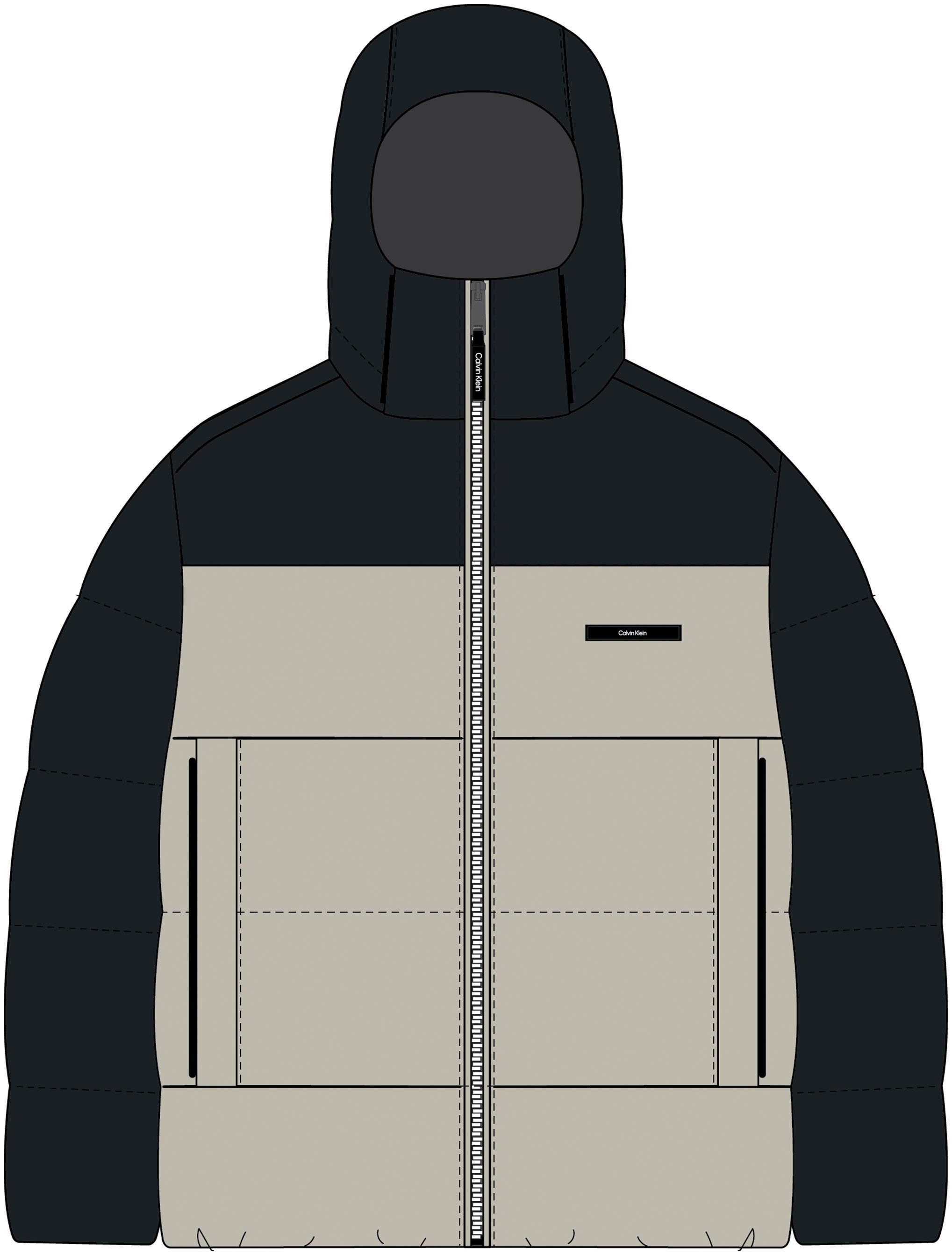 Calvin Klein Outdoorjack HOODED QUILT COLOR-BLOCK PUFFER
