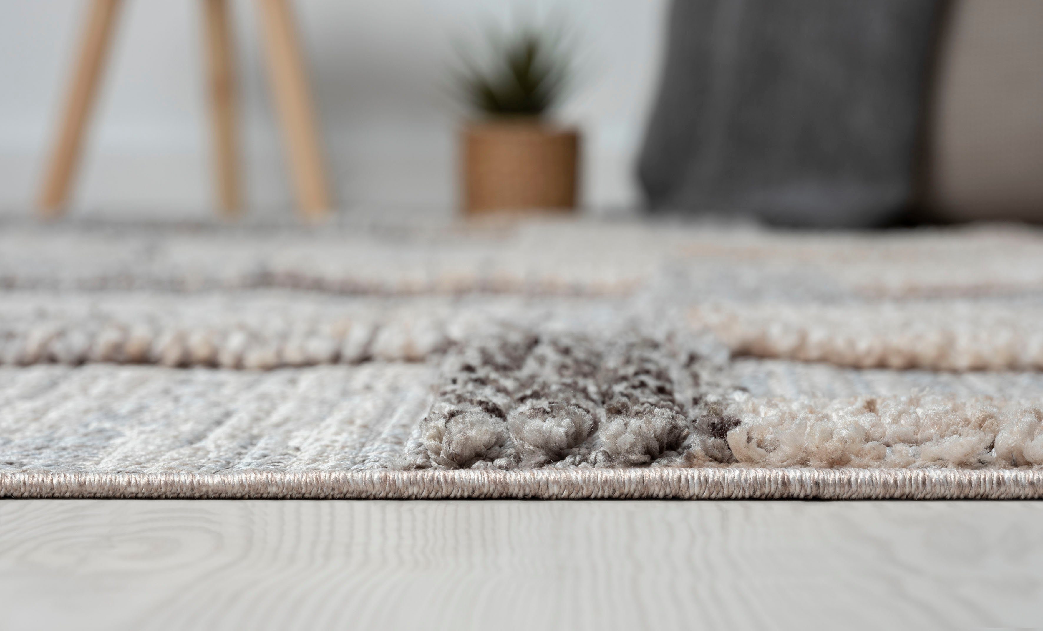 Myflair Möbel & Accessoires Vloerkleed Balania Kortpolig, met hoog-laag effect, bijzonder zacht door microvezel