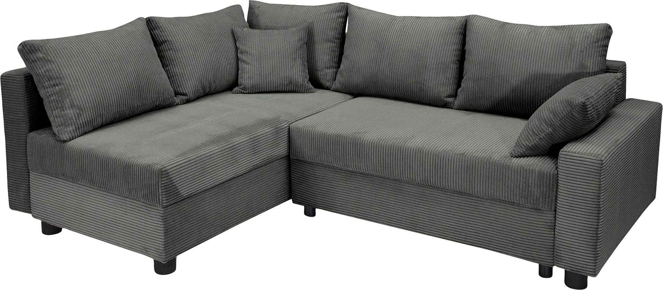 COLLECTION AB Hoekbank Parma L-vorm met slaapfunctie en bedlade, inclusief kussens, bonell-federkern