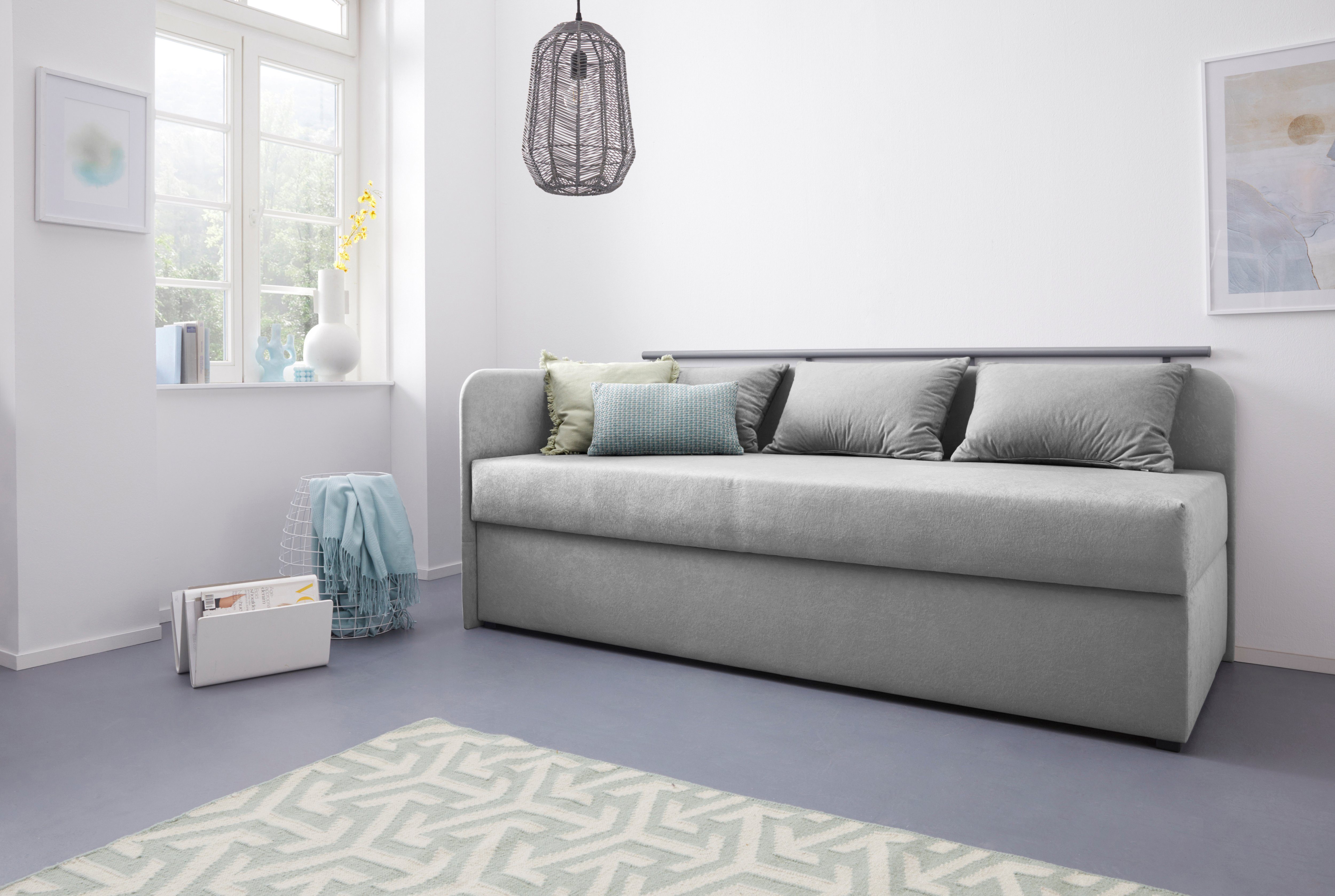 Maintal Bed Diana grijs, slaapbanken, 83 cm x 200 cm, 5-zones-comfortbekleding