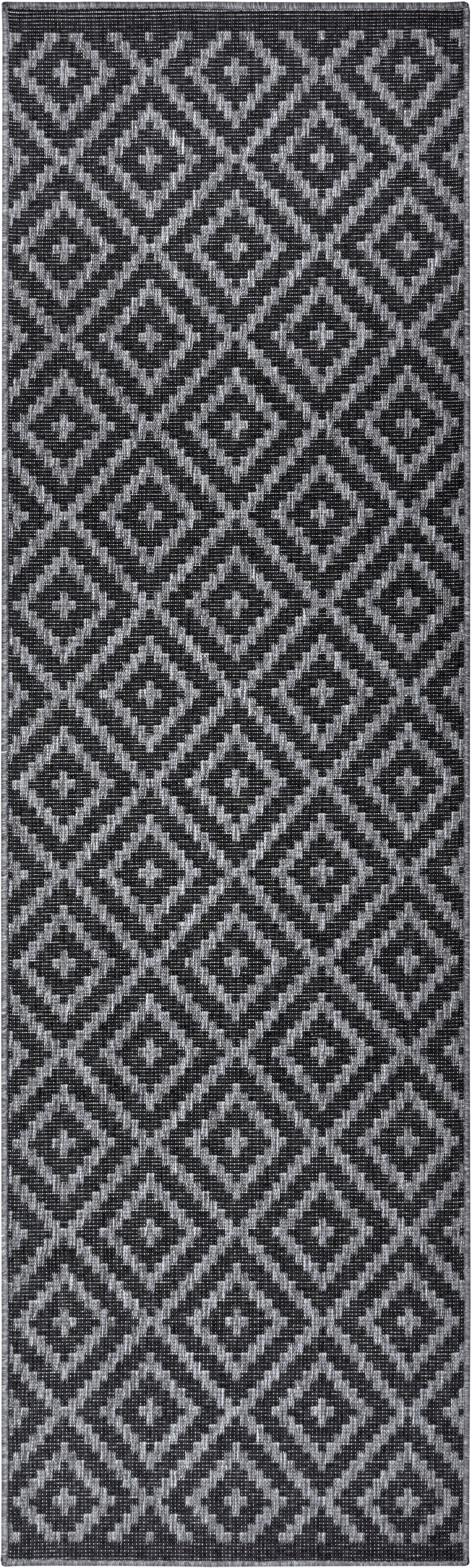 my home Loper Ronda tweezijdig te gebruiken kleed Sisal-look, platweefsel, in- en outdoor, geometrisch boho design