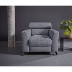 places of style fauteuil casagrande luxus incl. verstelbare hoofdsteun, met bijzonder hoogwaardige koudschuimvulling voor maximaal 140 kg per zitoppervlak, naar keuze met aqua-clean-bekleding grijs