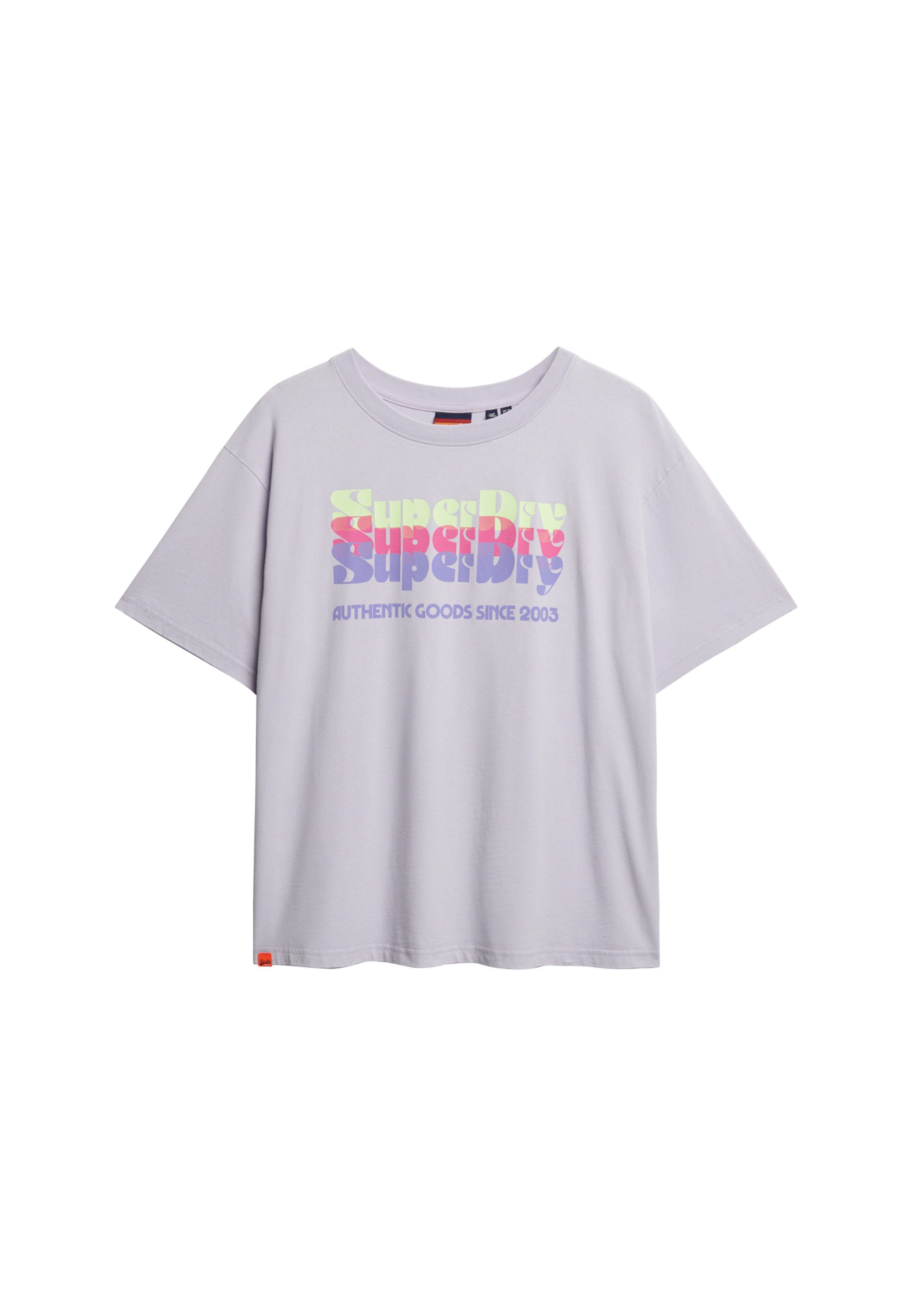 Superdry Shirt met ronde hals SU-NEON RAINBOW OVERSIZED TEE