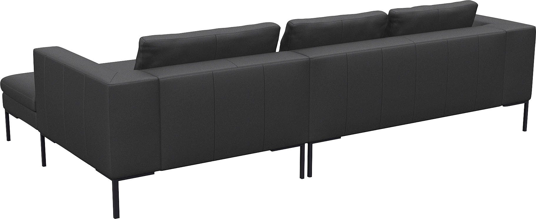 FLEXLUX Hoekbank Loano, geweldige zitcomfort, L-vorm moderne zitbank, vrijstaand, losse kussens, koudschuim in de zitting