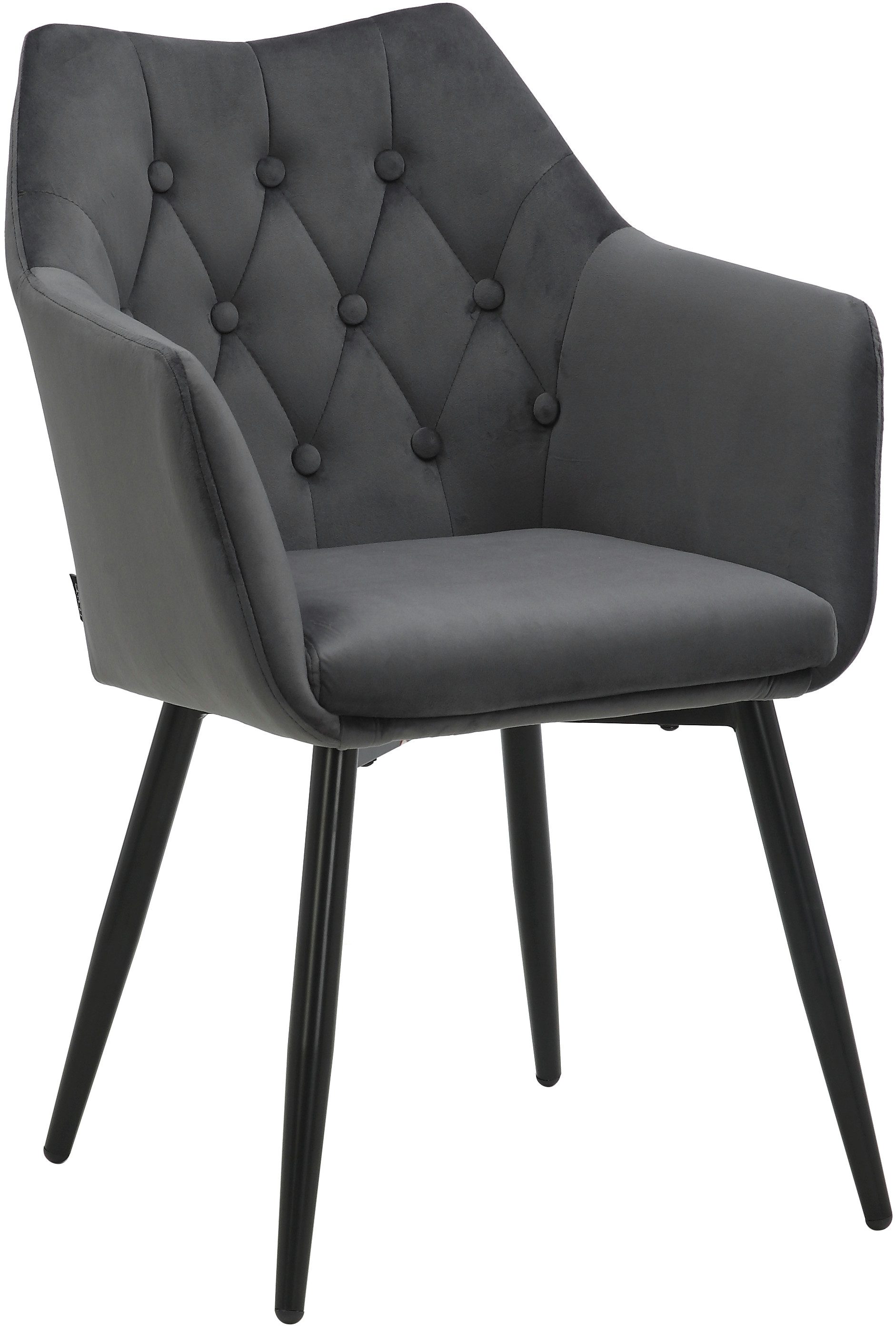 Home affaire Eetkamerstoel Alton schaalstoel, TOPSELLER! met zachte velours, armstoel met aantrekkelijke knoopverwerking (set, 2 stuks)