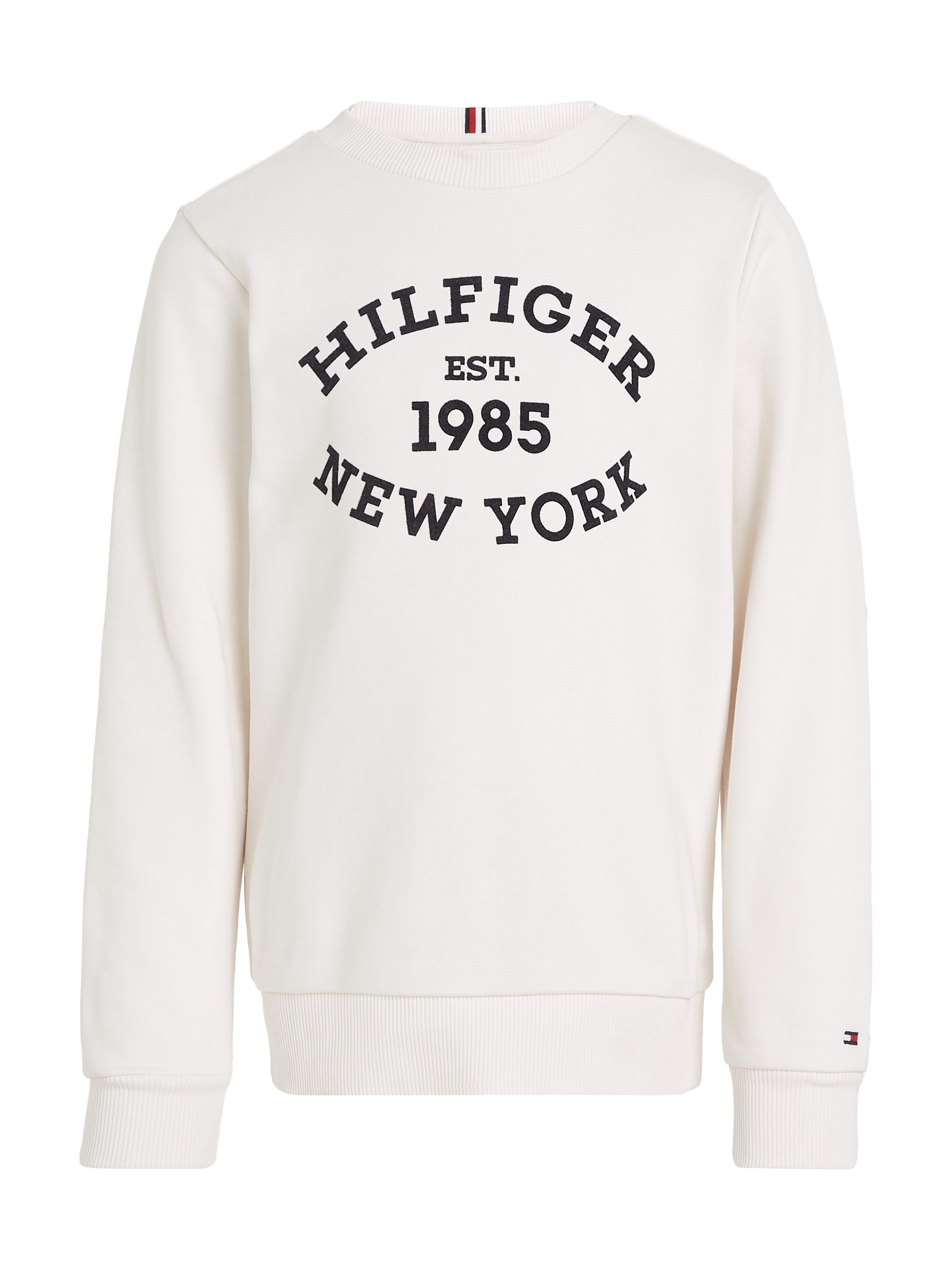 Tommy Hilfiger Sweatshirt MONOTYPE FLOCK REG SWEATSHIRT Baby tot 2 jaar, met frontprint, ronde hals,...