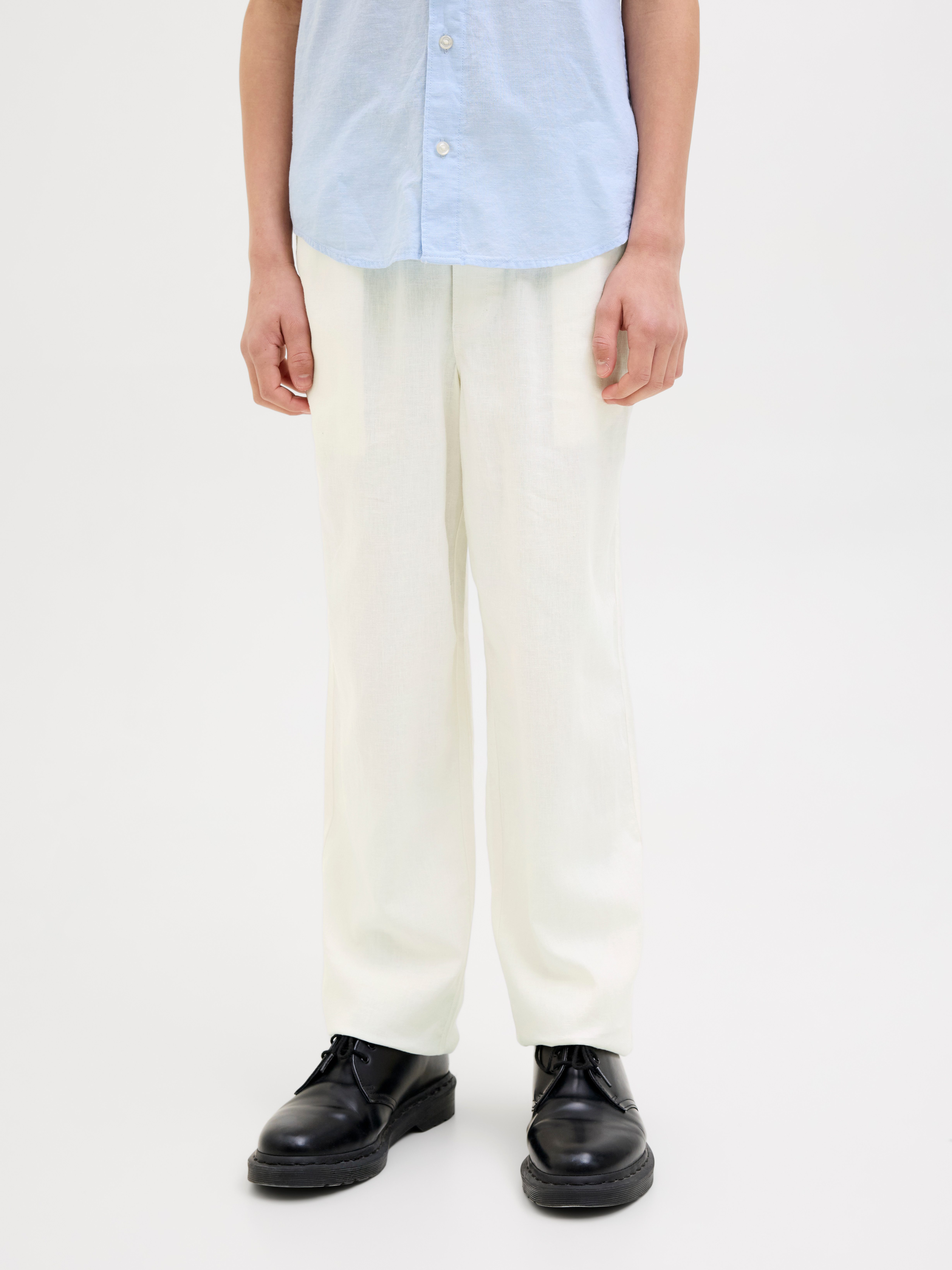 Jack & Jones Junior Joggingbroek JPSTBILL JJPAROS JOGGER PANT SN JNR jongens sweatbroeken maat 128 wit