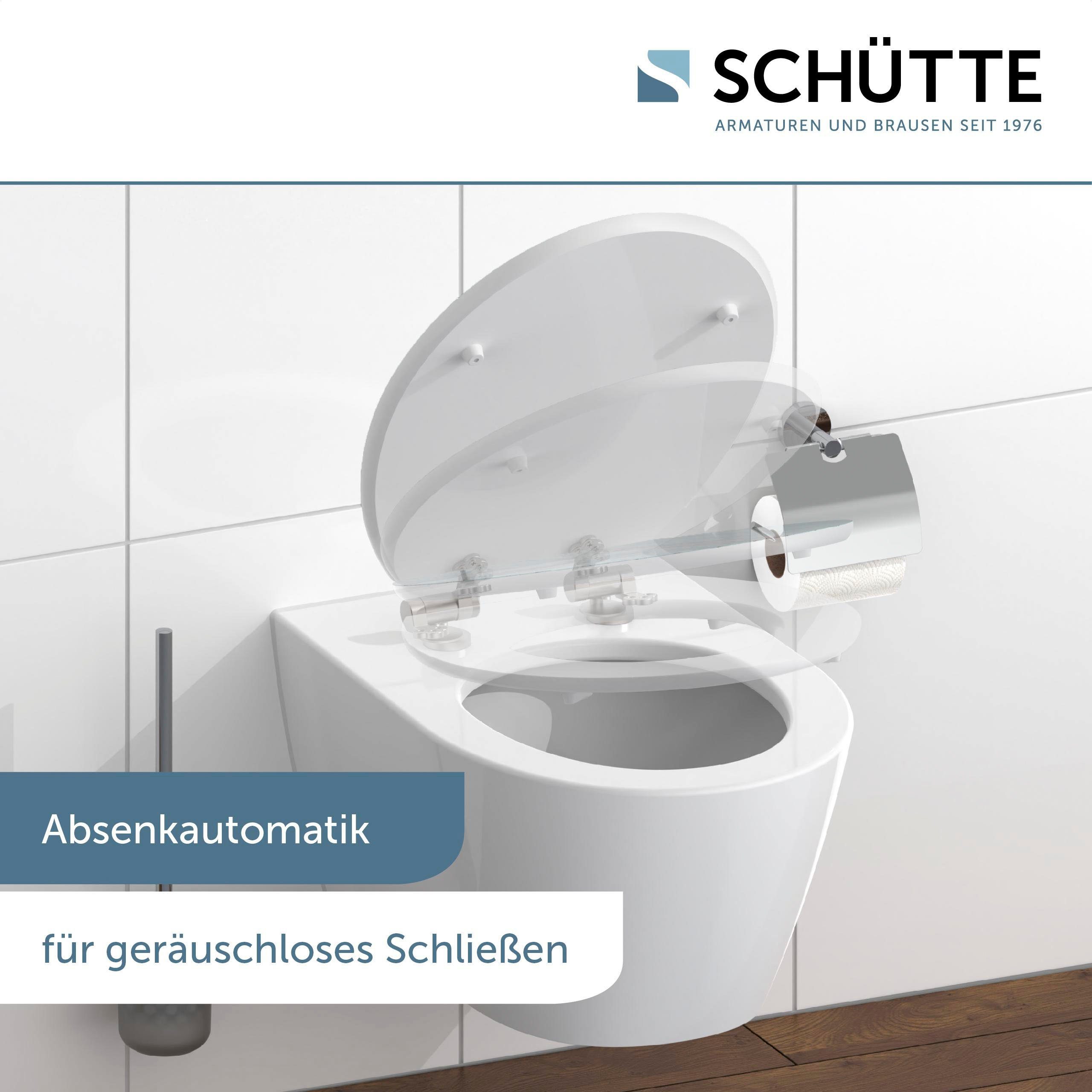 Schütte Toiletzitting Blue Wood High gloss met houten mdf-kern, met softclosemechanisme