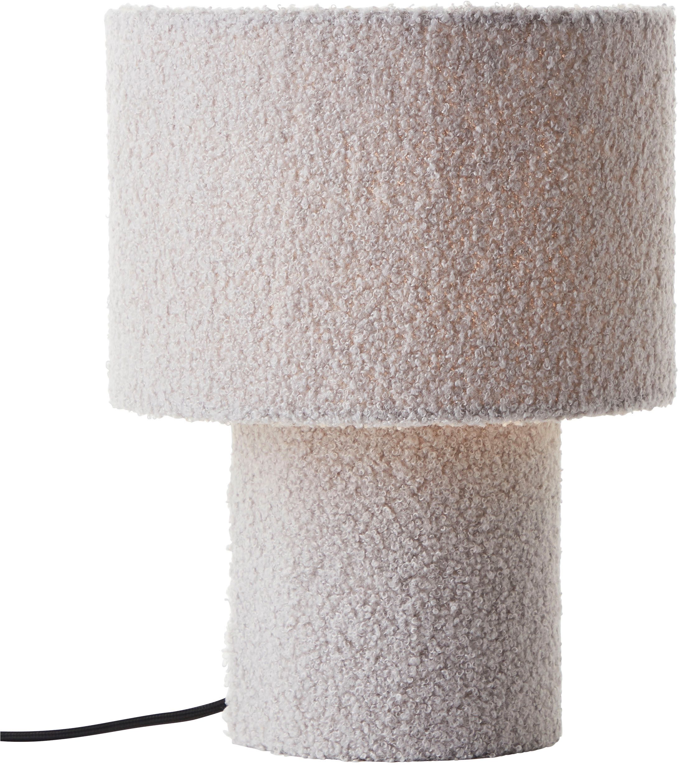 LeGer Home by Lena Gercke Tafellamp Debora Teddy-stof, hoogte 30 cm, Ø 23 cm, E27 (1 stuk)