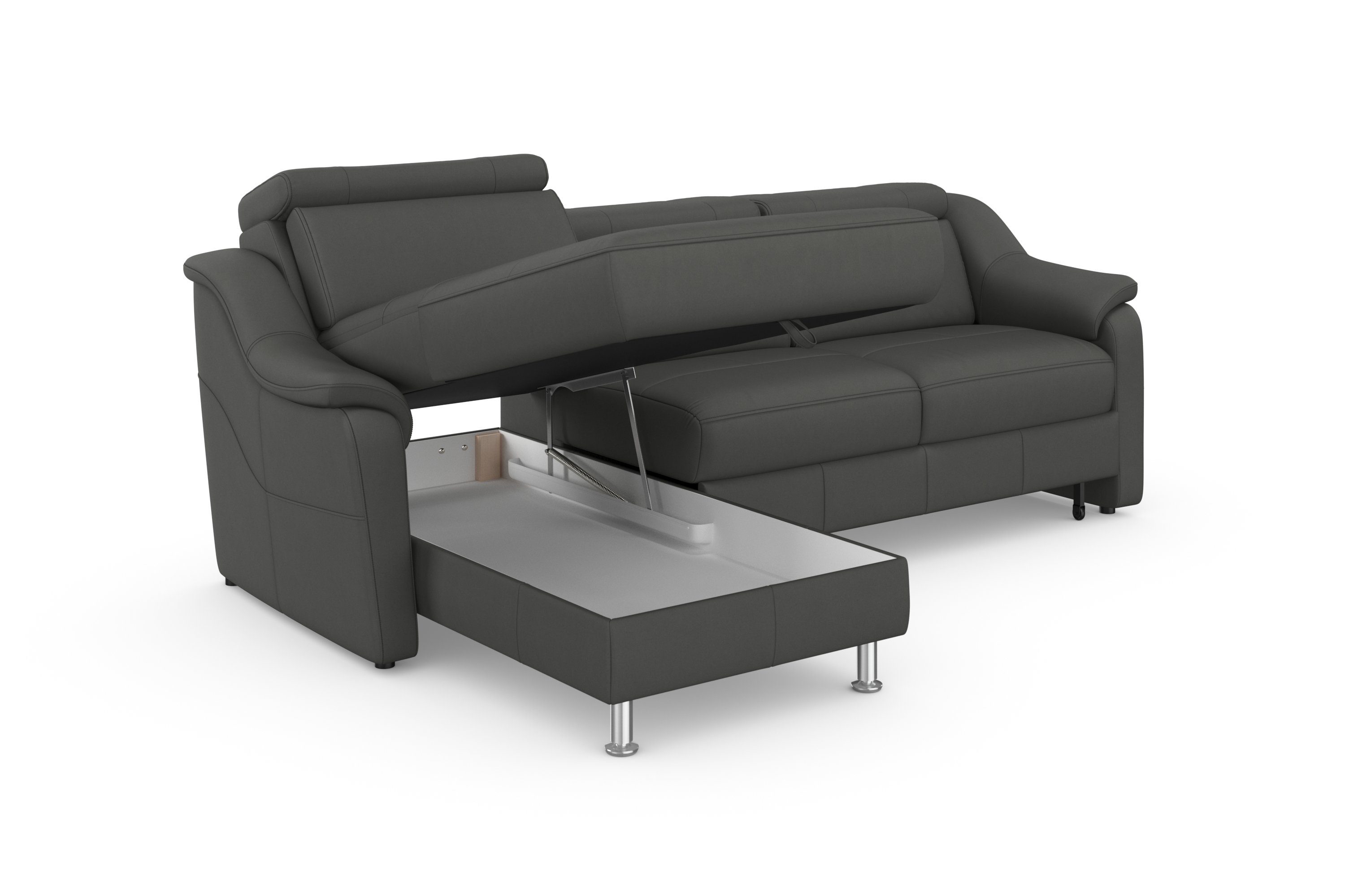 sit&more Hoekbank Freetown L-vorm met verstelbare hoofdsteun en comfortabele binnenvering