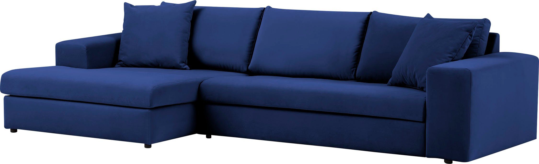 andas Hoekbank SLEETLAND XXL van fluweel of in vintage leer-look, L-model,