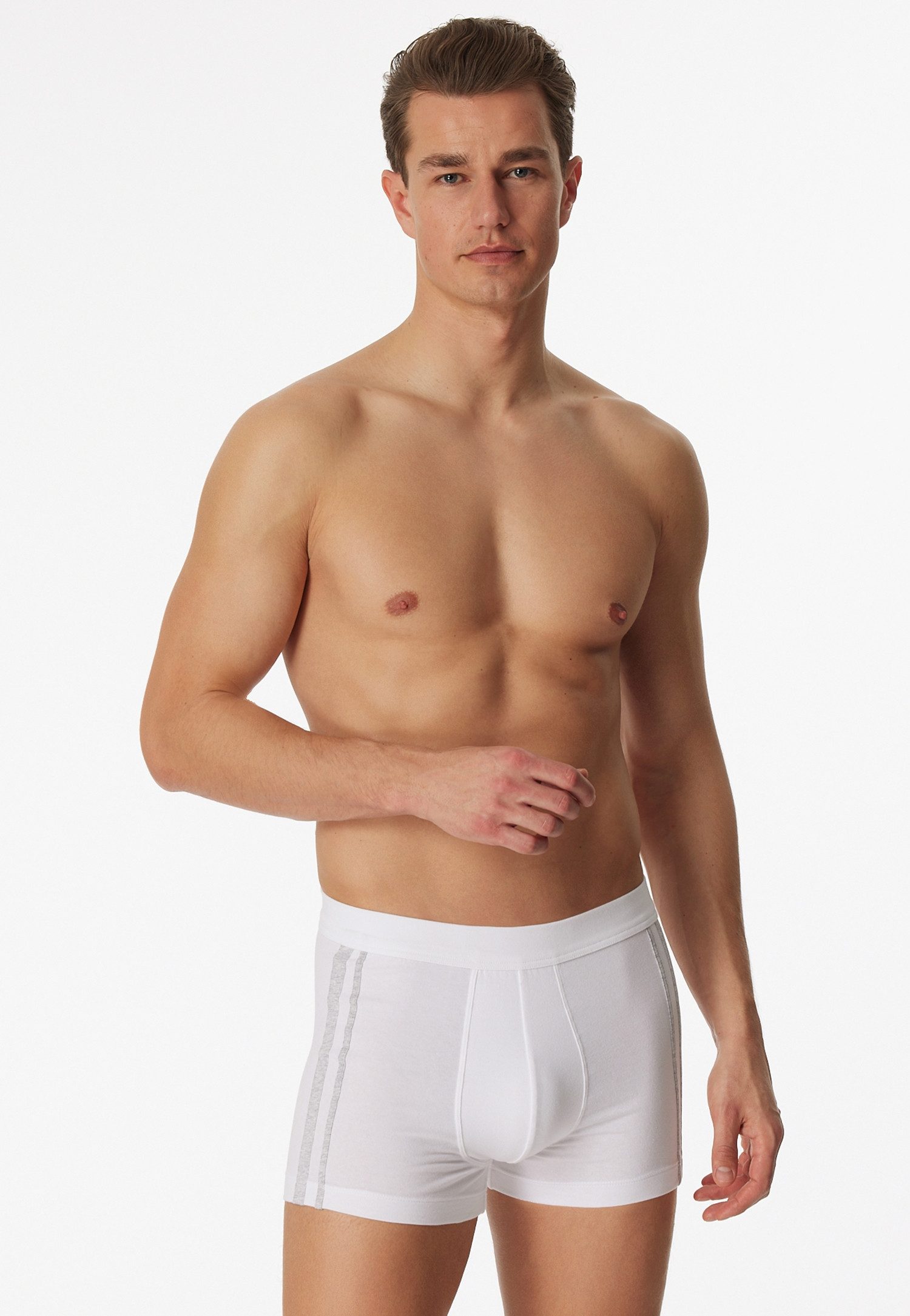Schiesser Boxershort 95/5 met zachte, tonale tailleband, contrasterende zijstrepen (3 stuks)