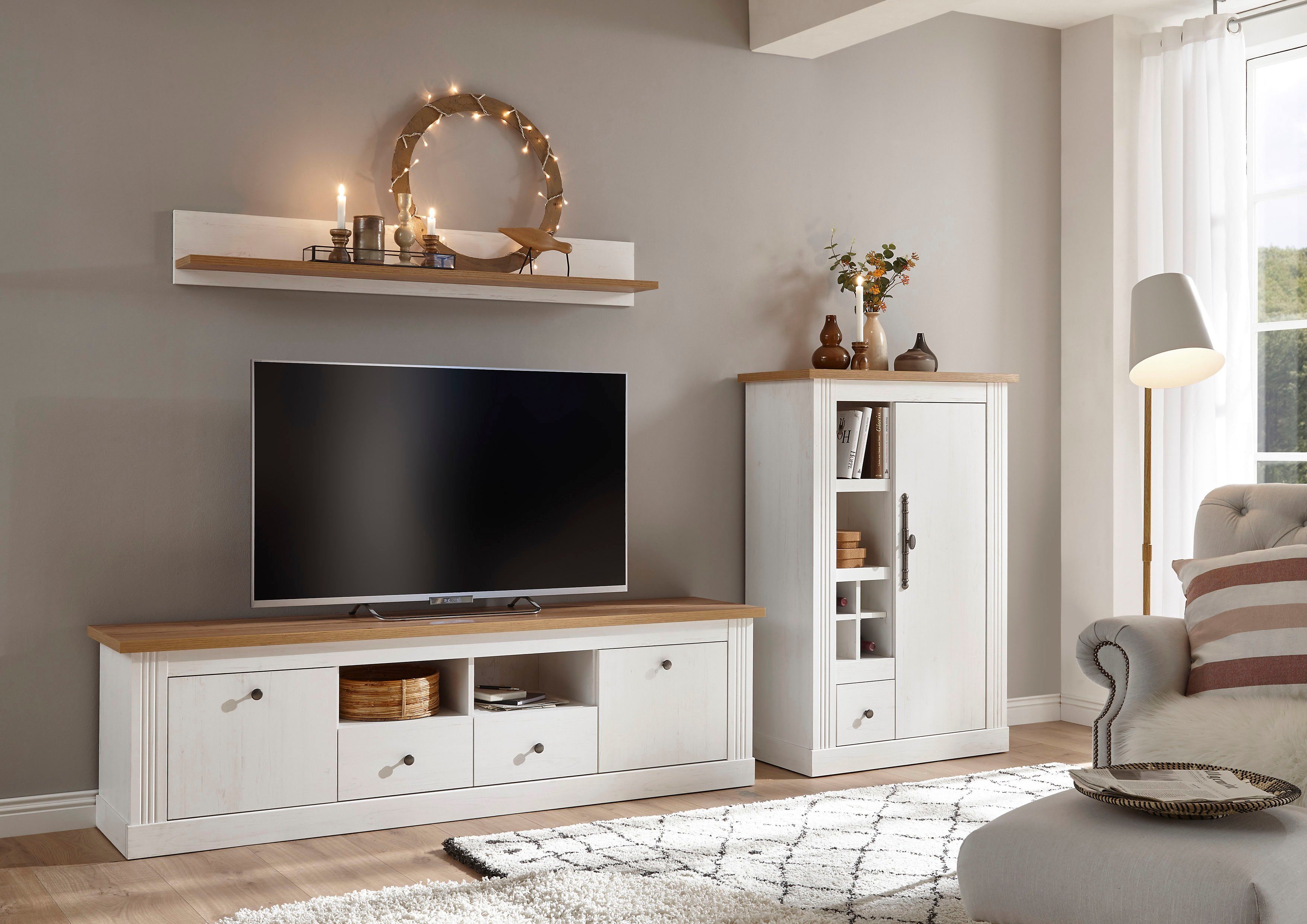 Home affaire Wandmeubel Westminster in romantische landelijke stijl (set, 3-delig)