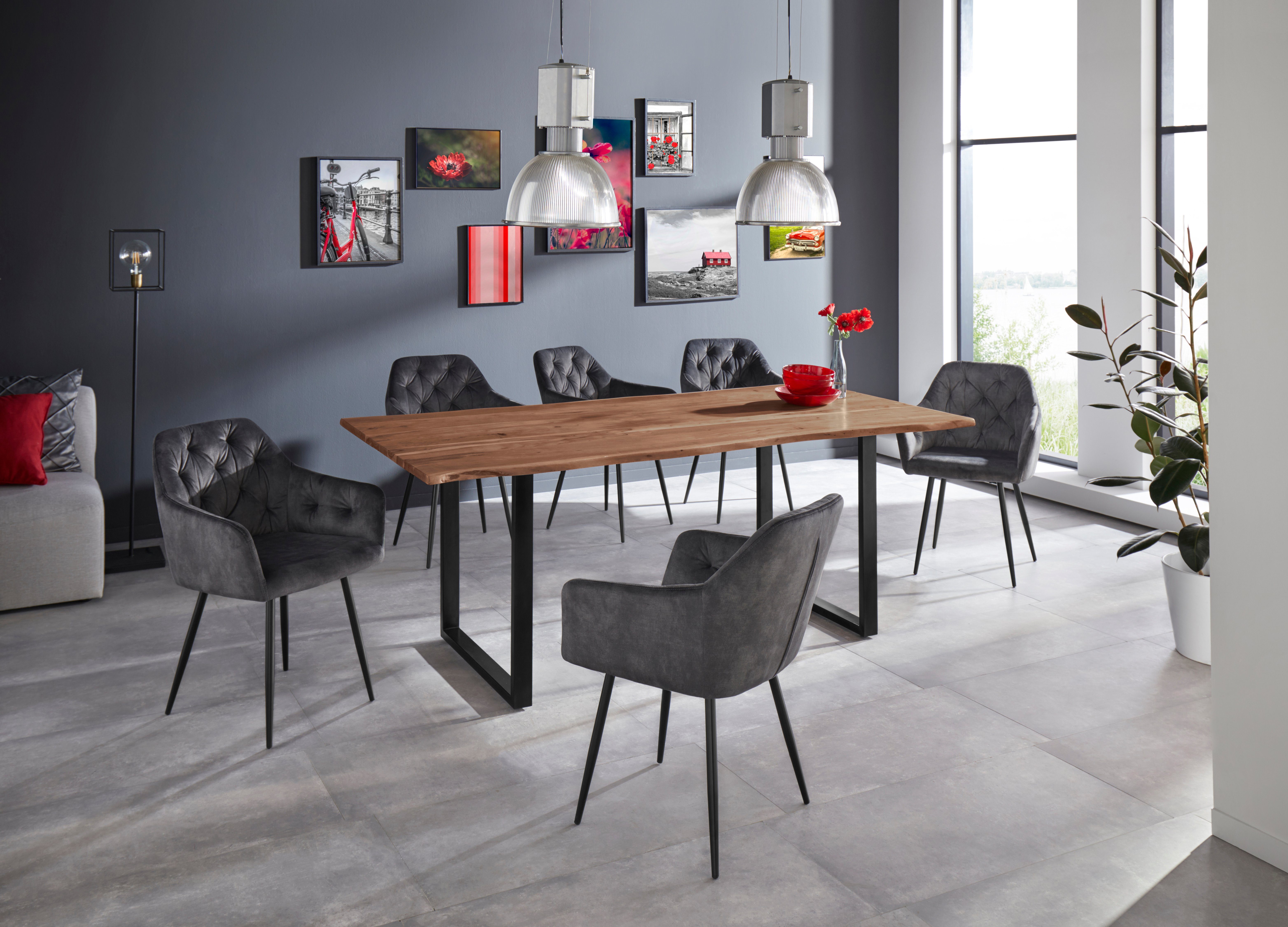 HELA Eetkamerstoel Kira schaalstoel Boho, bestseller Stoel met armleuningen fluweel of microvezel bekleding (set, 2 stuks)