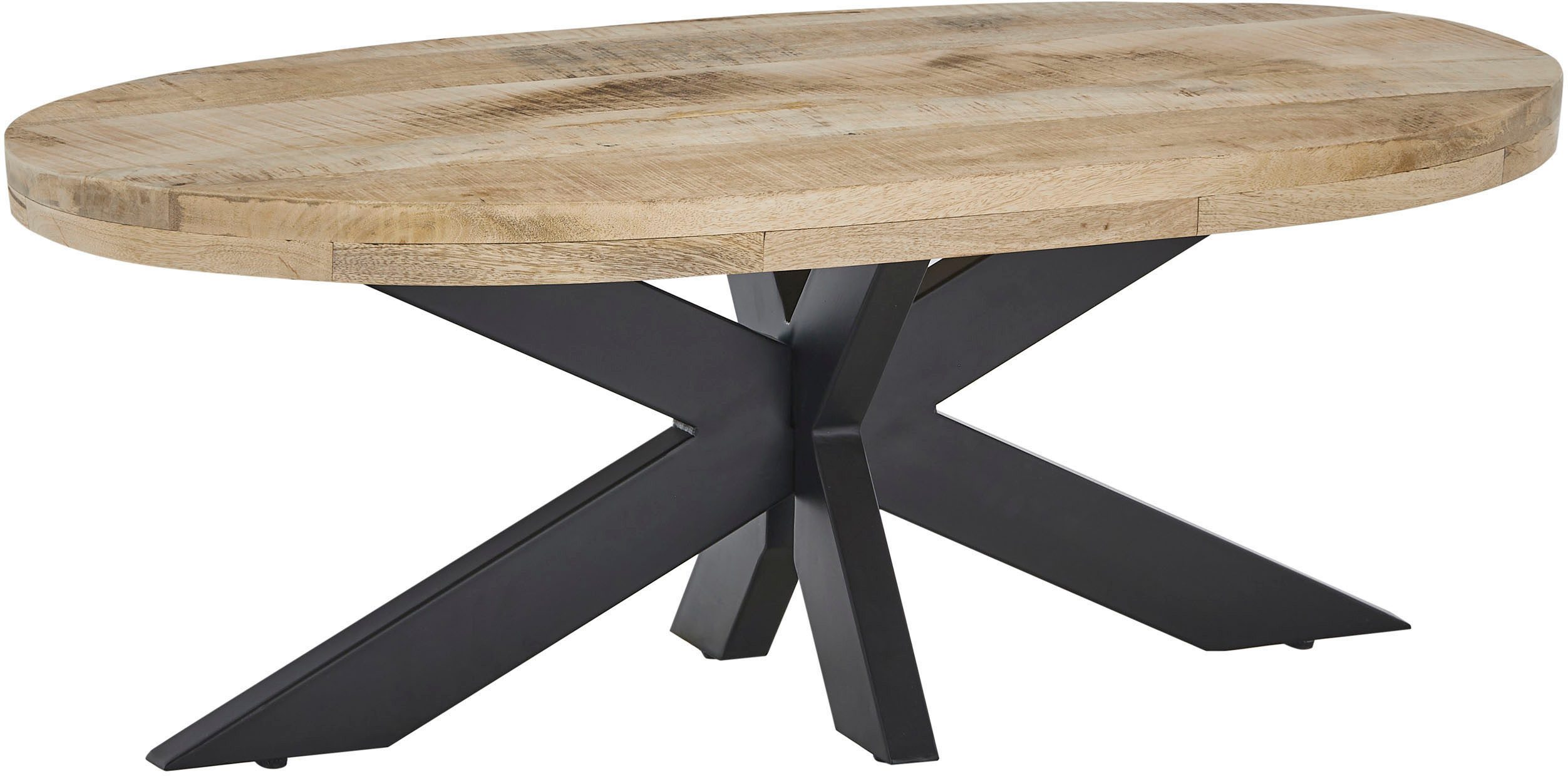 Stolkom Salontafel Mumbai Massief mango hout, tafel met ovale tafelblad