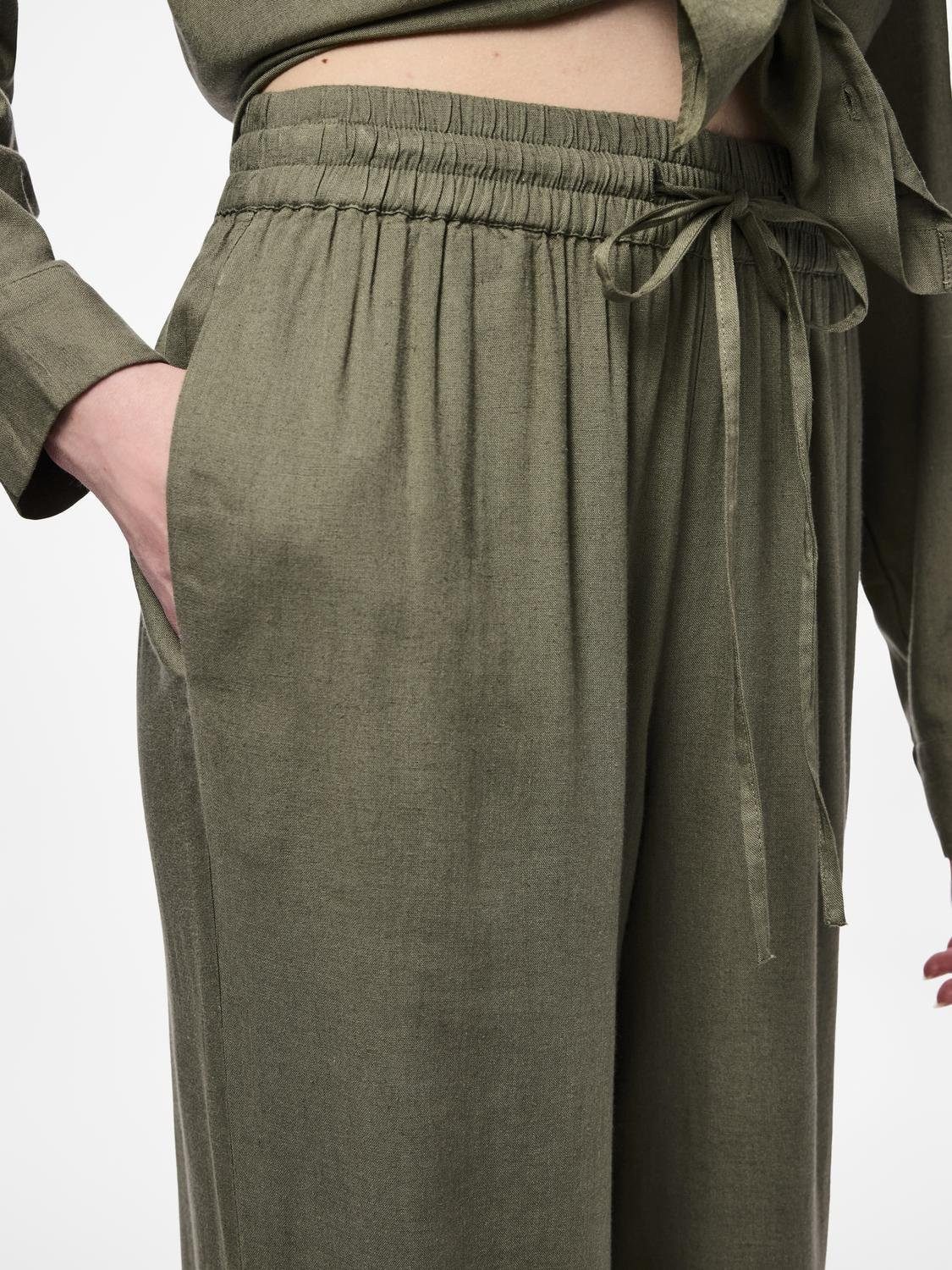 pieces Comfortbroek PCPIA HW WIDE PANTS WVN NOOS