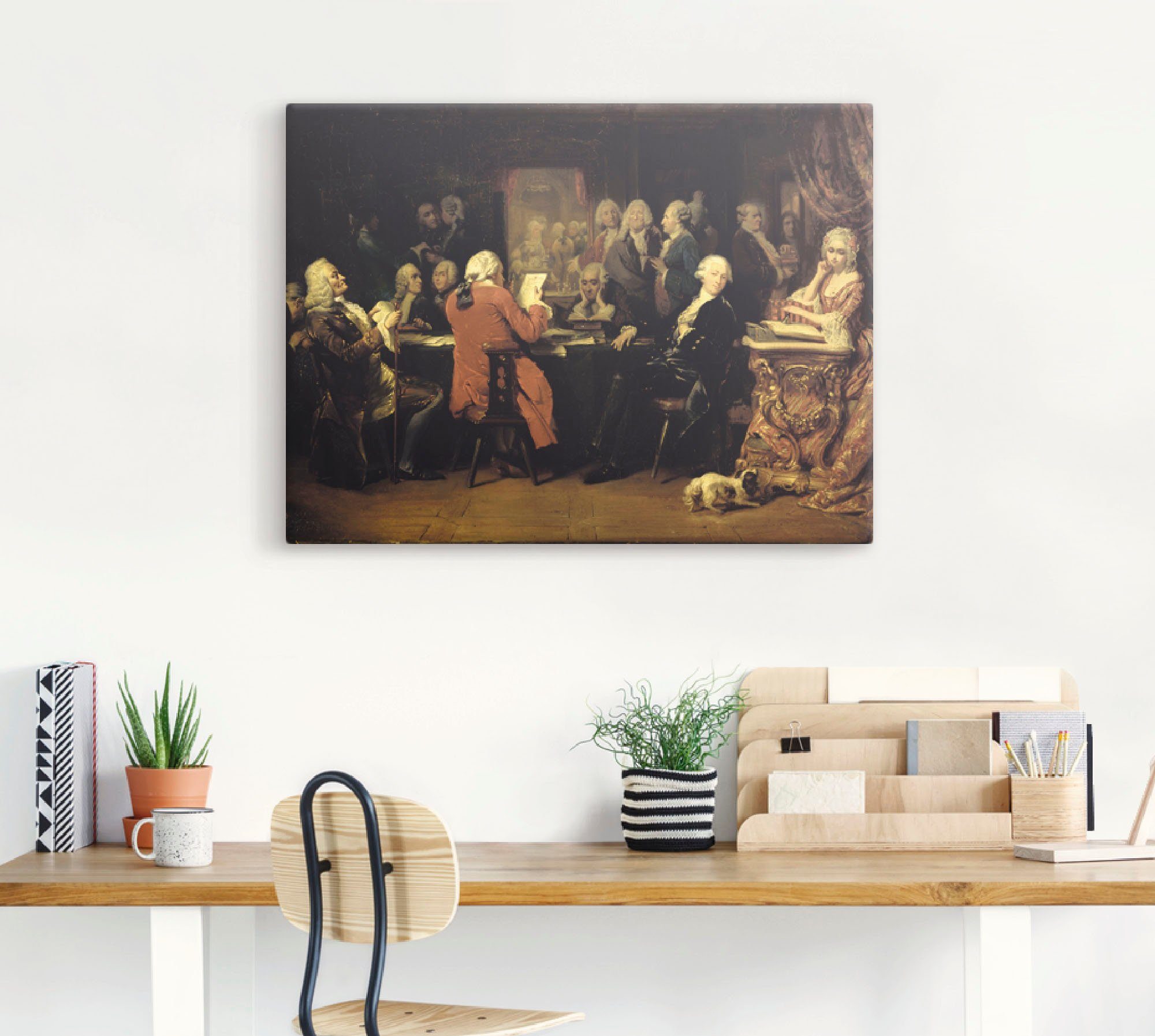 Artland Artprint op linnen Voltaire in leeskamer van café Procope.