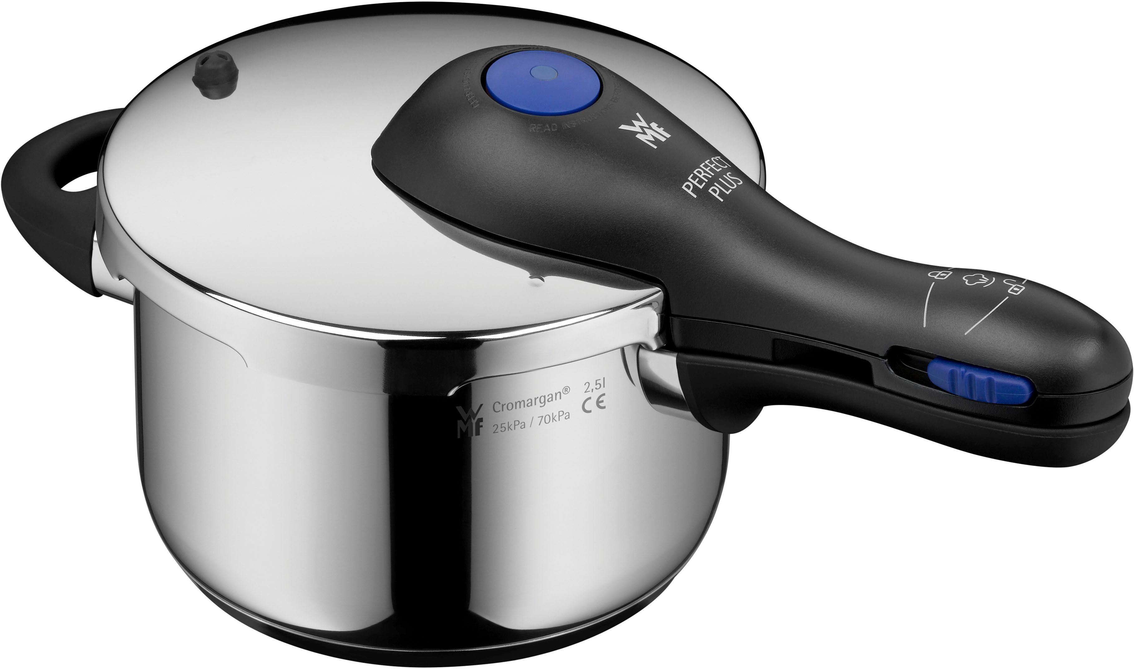 WMF Snelkookpan Perfect Plus, 2,5 liter snelkookpan Kookindicator, veiligheidssysteem, eenvoudige reiniging snelkookpannen zilver
