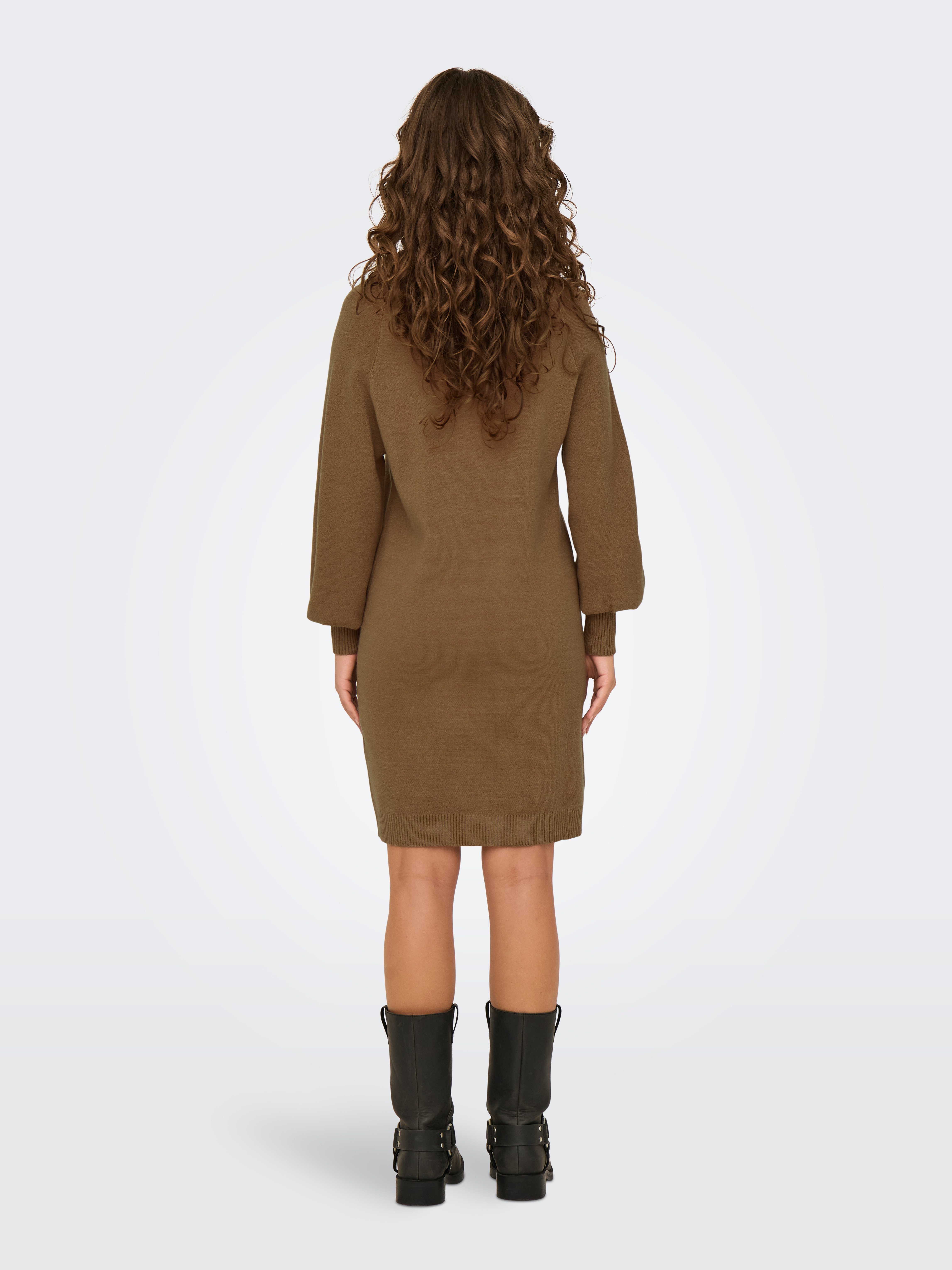 Only Gebreide jurk ONLFRIDA LIFE LS HIGHNECK DRESS CC KNT