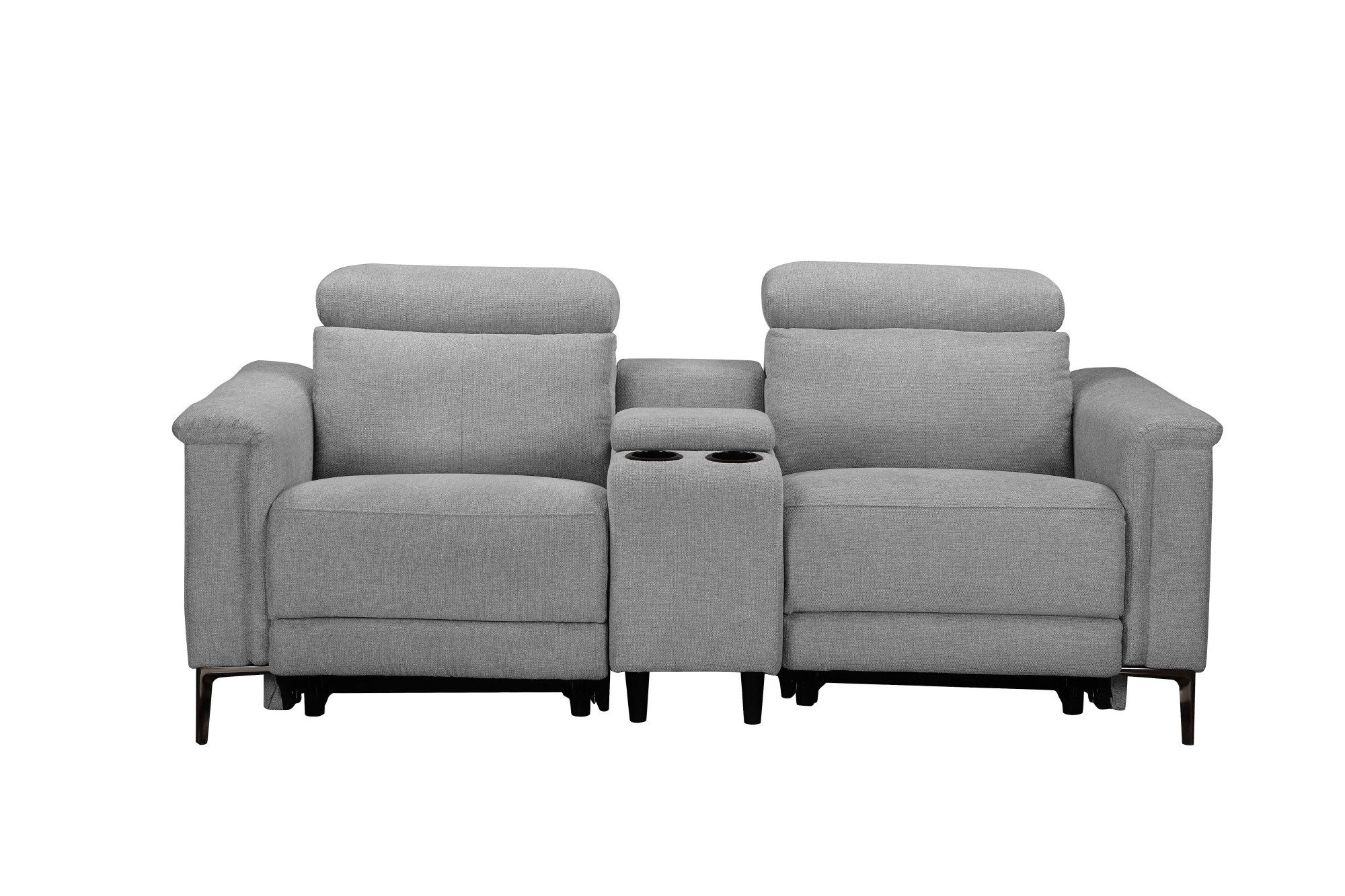 Places of Style 2-zitsbank Lund, 2-zits bioscoopbank, tv-fauteuil, multimedia-sofa, USB-A met elektrische of handmatige relaxfunctie, bekerhouder en opbergruimte