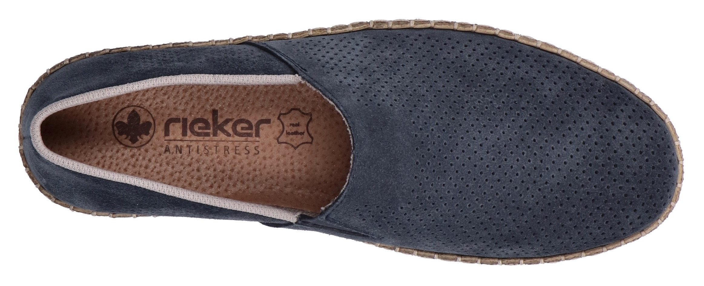 Rieker Instappers , instapschoen, casual slipper, moccasin met perforatie