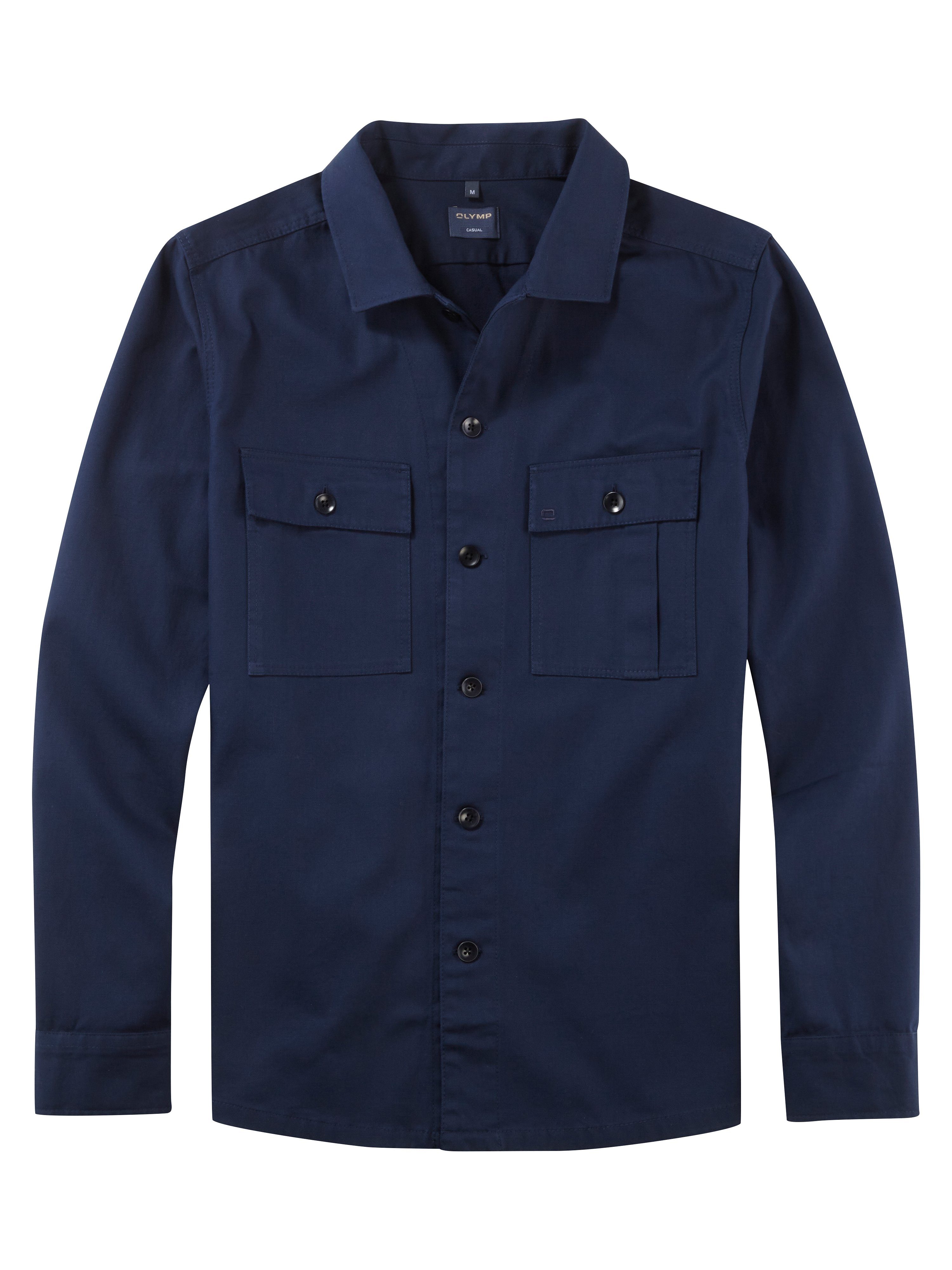 OLYMP Overhemdjasje Casual heren overshirts maat XL blauw