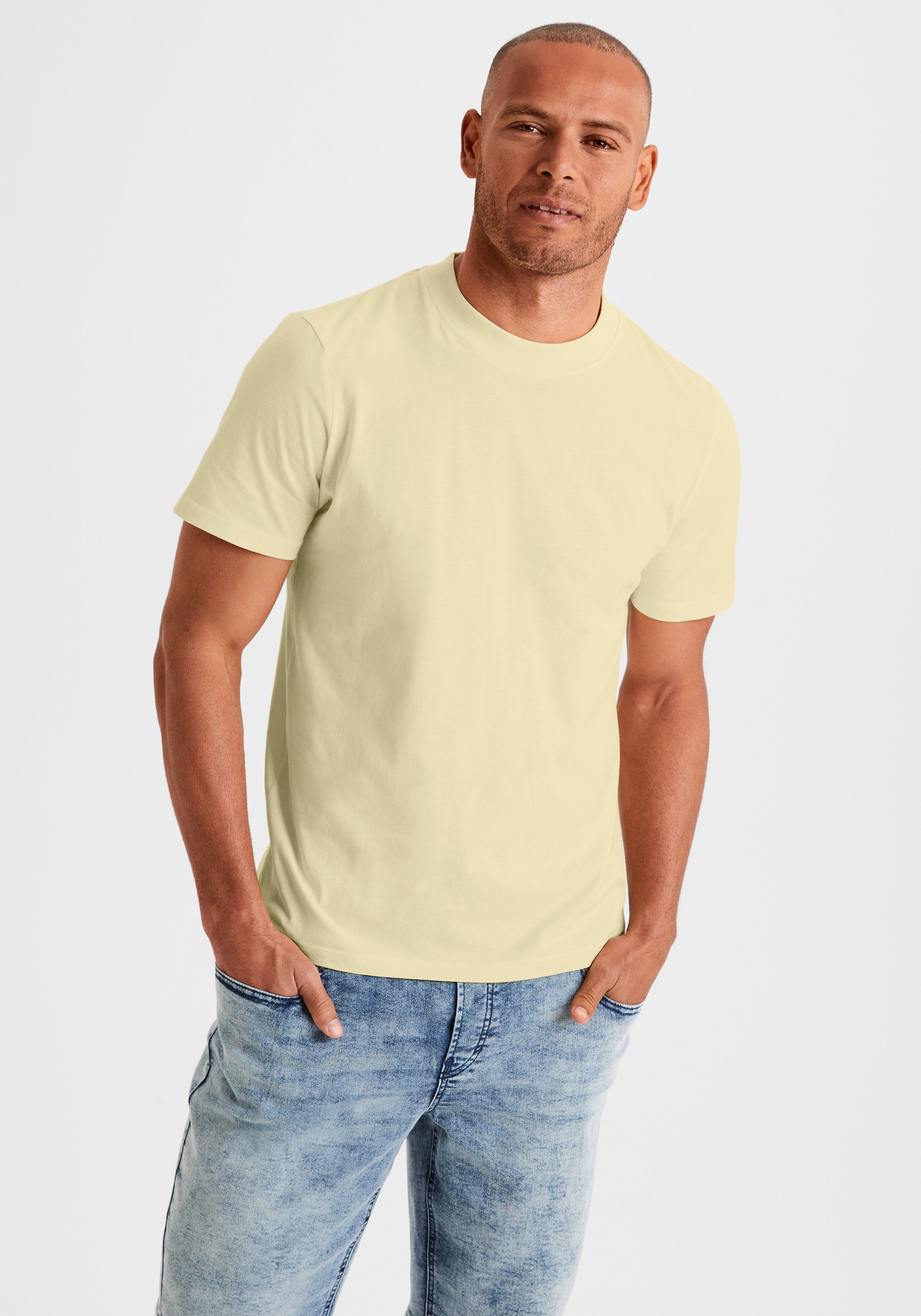 KangaROOS T-shirt Vrijetijdsshirt met korte mouwen, ronde hals van 100% katoen (Set van 2)