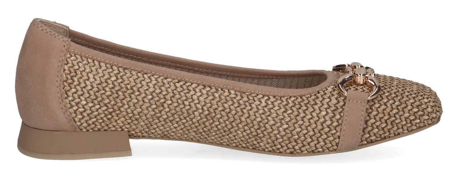 Caprice Ballerina's , blokhak, comfortabele schoen, business schoen met sieraandeel