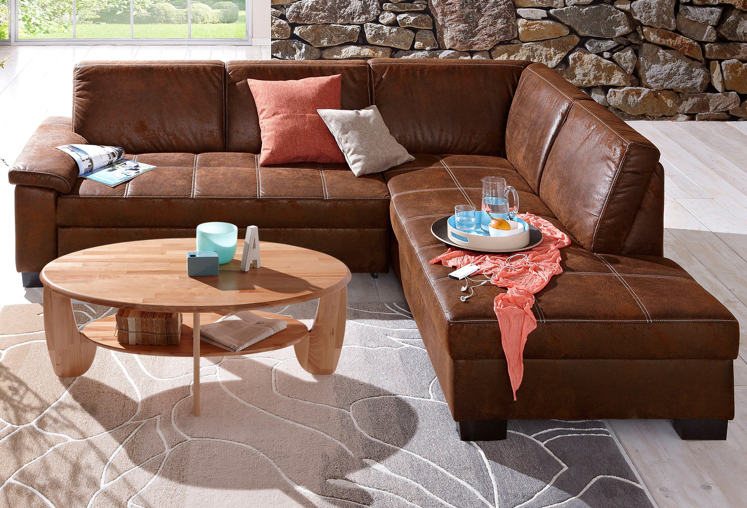 Home affaire Salontafel van massief hout wildeiken of beukenkernhout fsc®-gecertificeerd