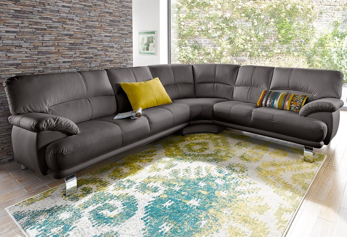 TRENDMANUFAKTUR Hoekbank Cecilia in Italiaans design, modern en comfortabel, L-vorm