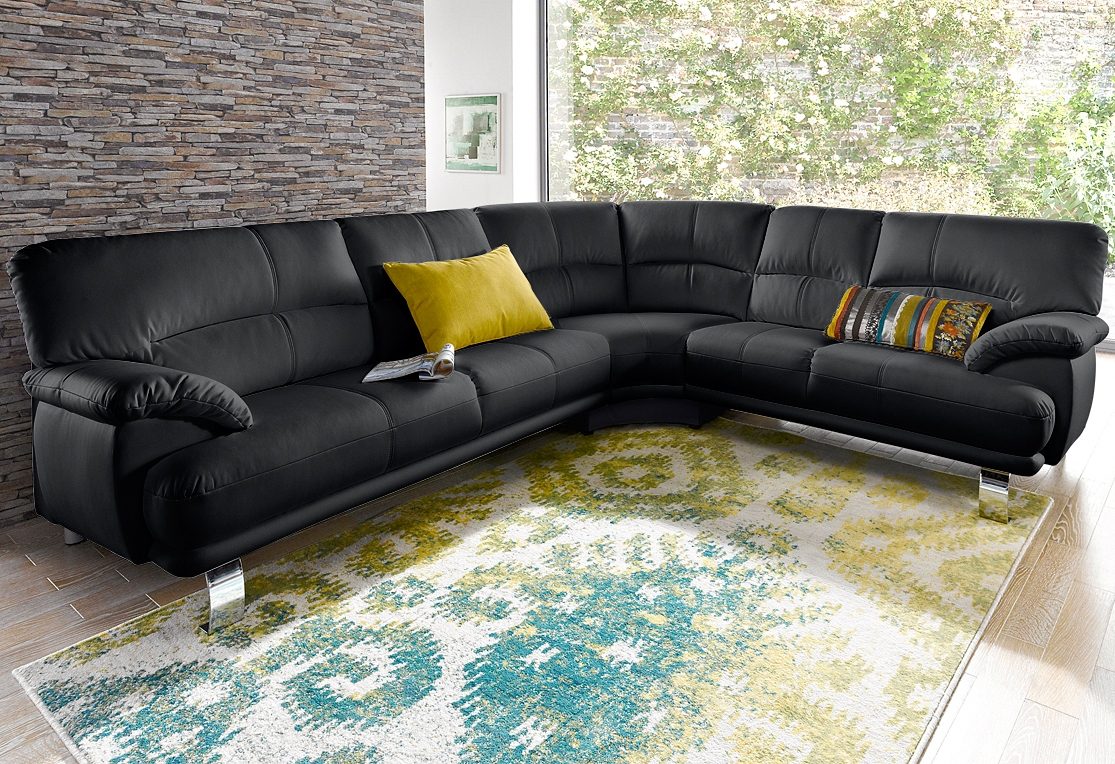 TRENDMANUFAKTUR Hoekbank Cecilia in Italiaans design, modern en comfortabel, L-vorm