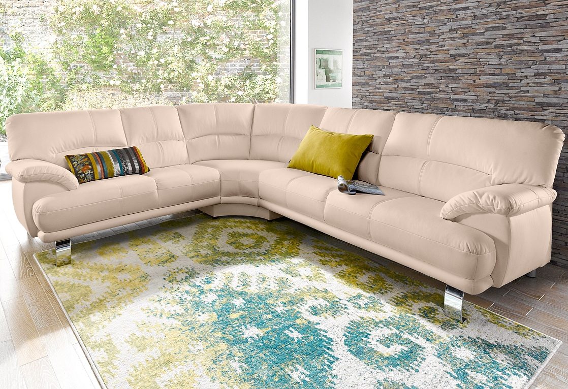 TRENDMANUFAKTUR Hoekbank Cecilia in Italiaans design, modern en comfortabel, L-vorm