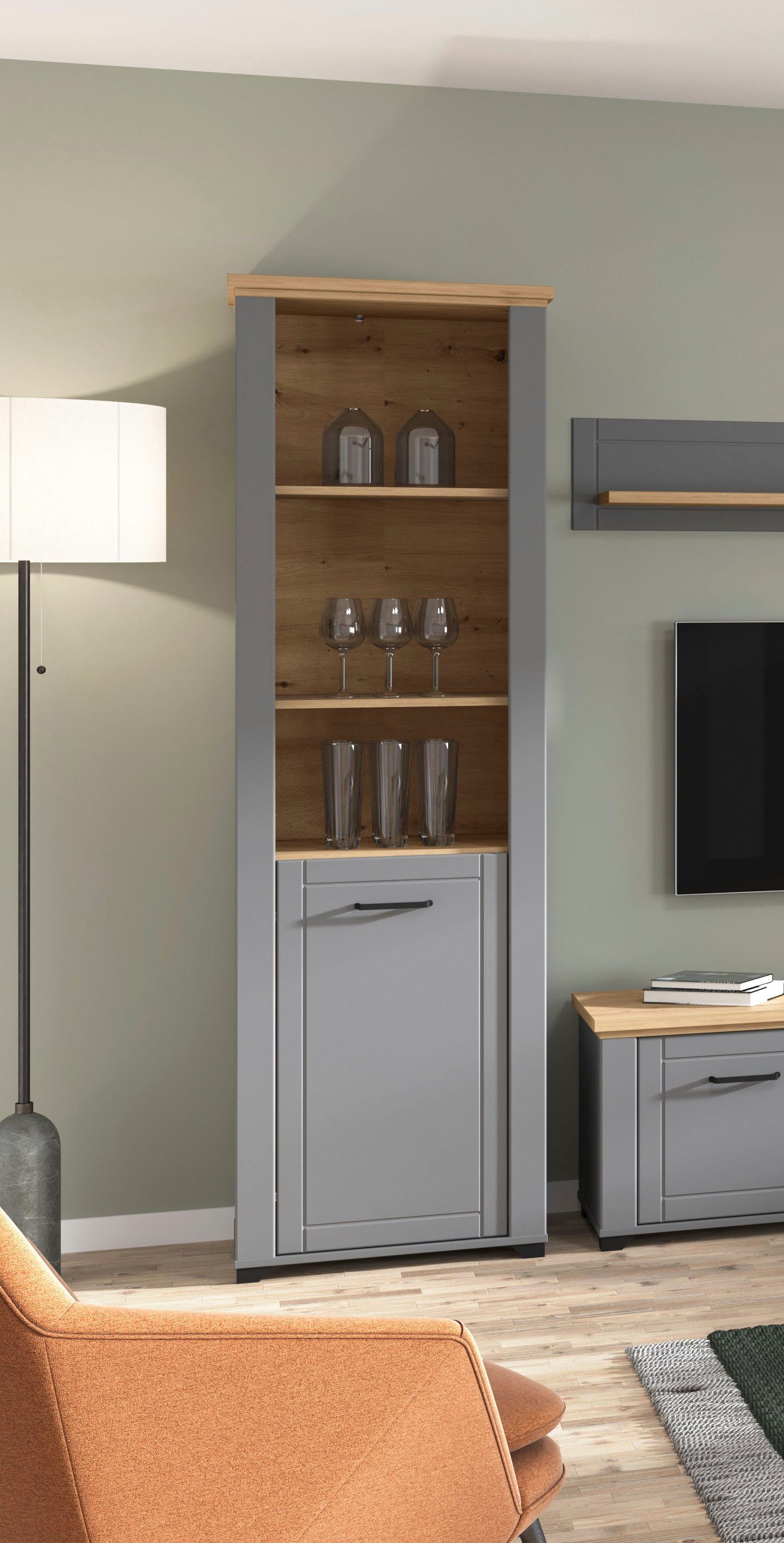 Home affaire Vitrinekast Valencia Breedte 60,5 cm, met 3 open vakken