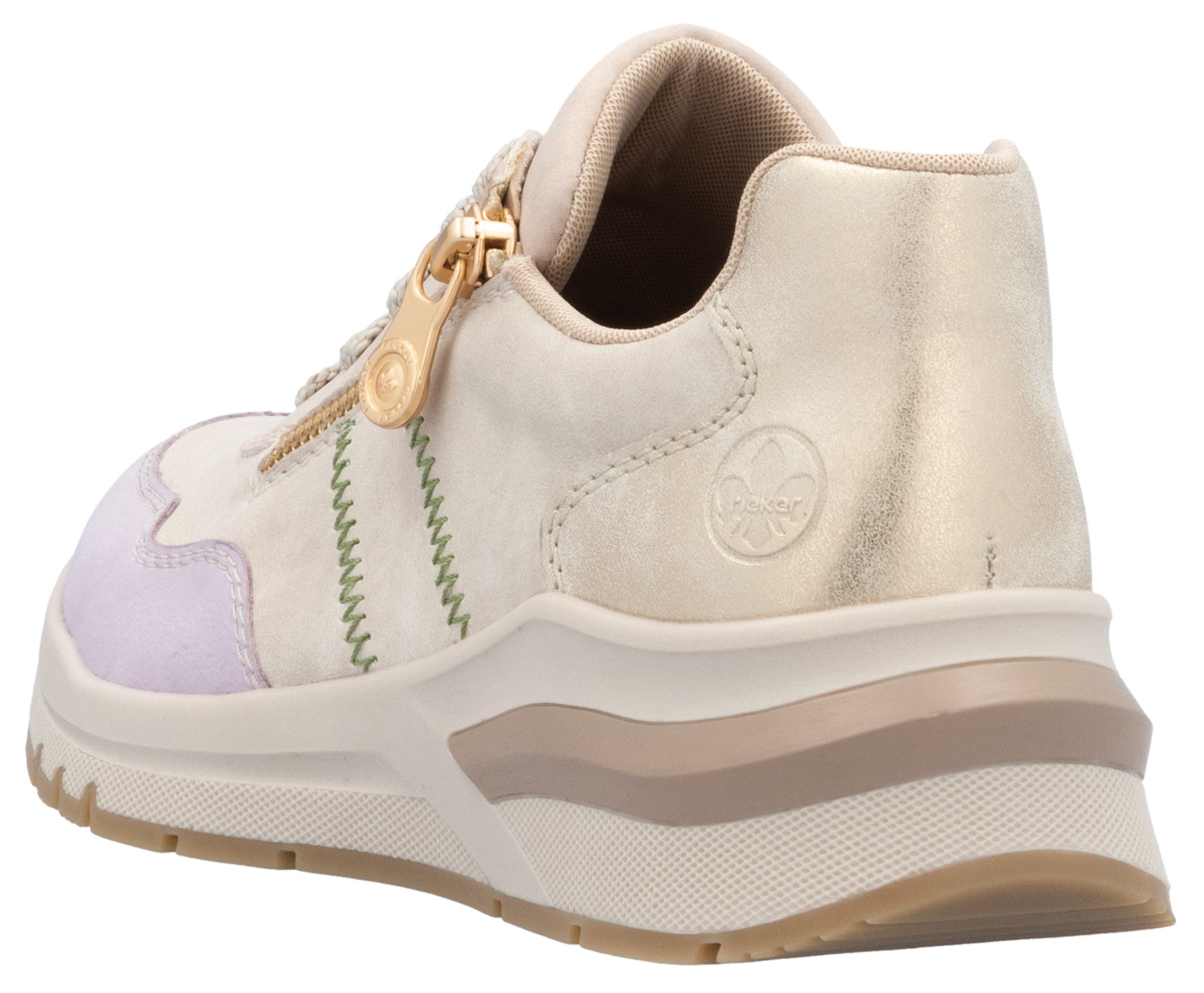 Rieker Sneakers met sleehak , vrijetijdsschoen, lage schoen, veterschoen in comfortabele vorm