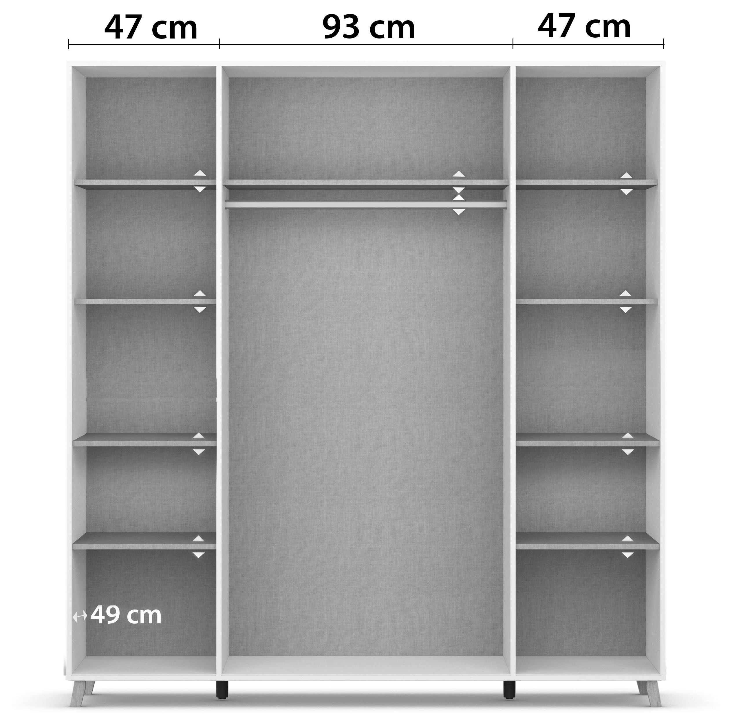 rauch Draaideurkast Kledingkast kast garderobe waskast SHINJO Grepen en voeten van massief hout, veel opbergruimte MADE IN GERMANY
