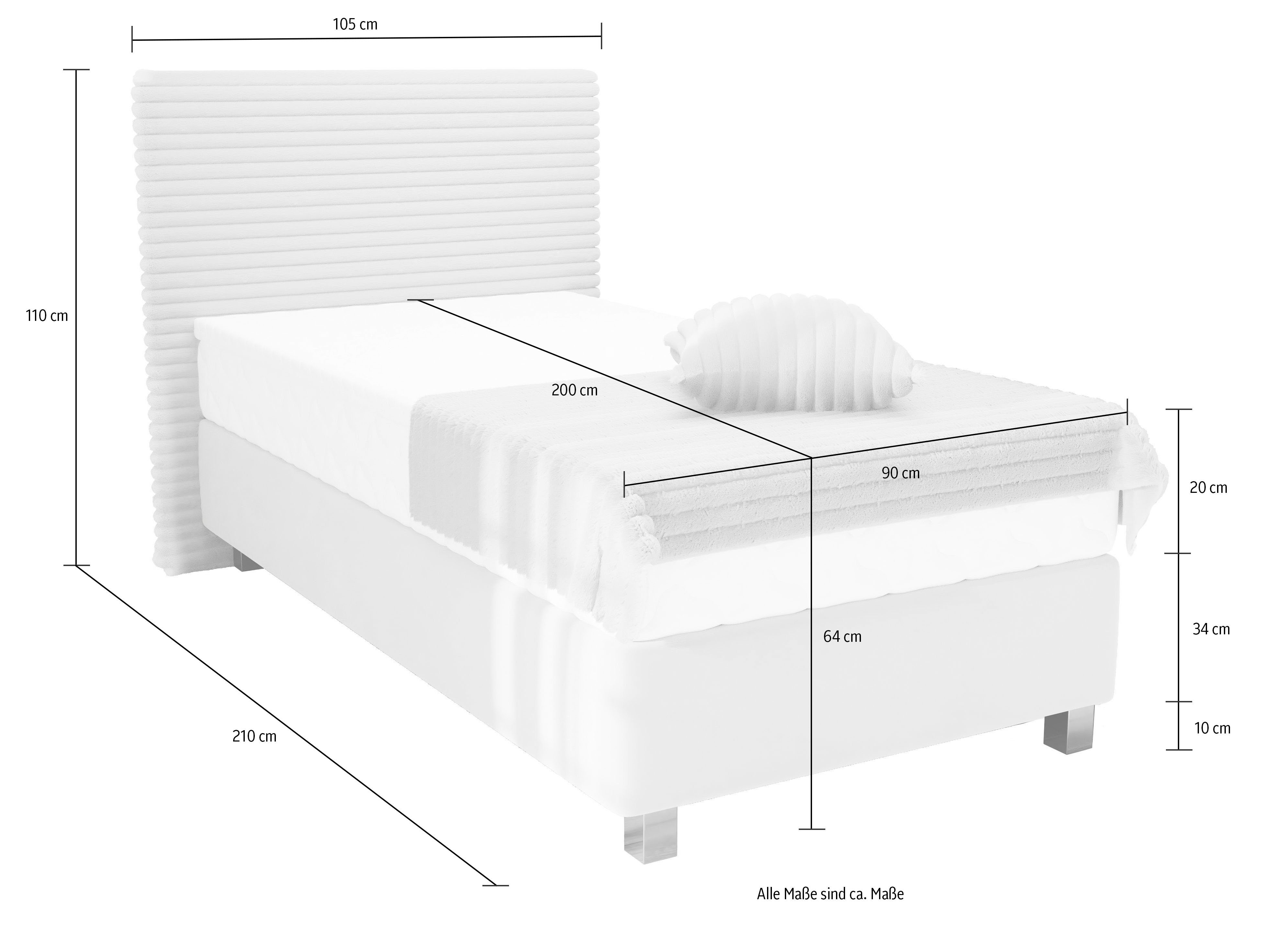 Westfalia Polsterbetten Boxspring Sven incl. sierkussens, naar keuze met of zonder koudschuim matrastopper