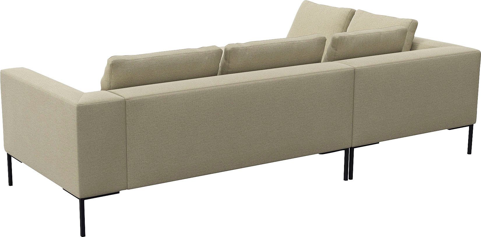 FLEXLUX Hoekbank Loano, supercomfortabel zitcomfort door koudschuim in de zitting moderne bank, vrij in de ruimte te plaatsen, losse kussens, l-vorm