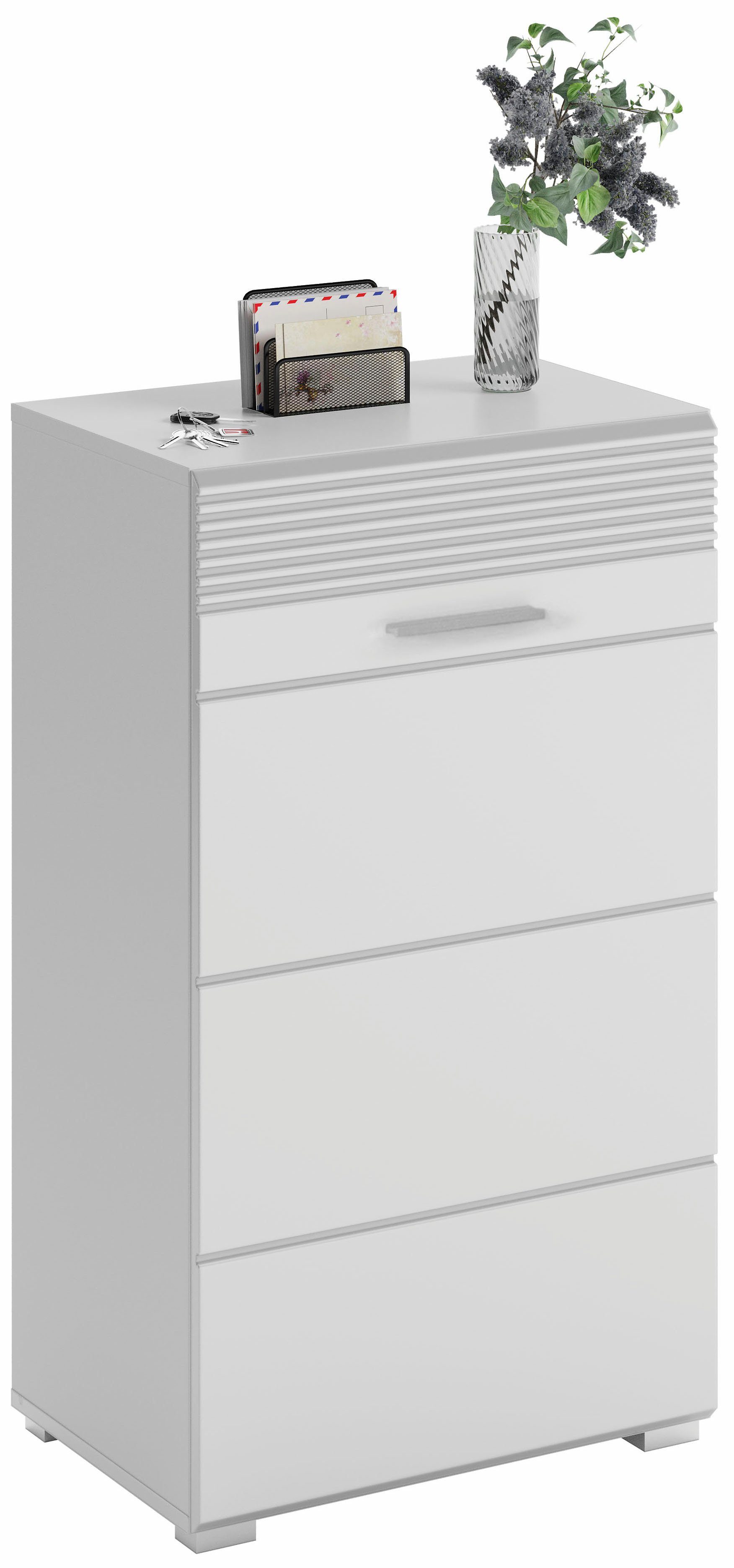 INOSIGN Schoenenkast Malmö, Breedte 60 cm, 1 Deur, 5 Vakken, hoogwaardige MDF Front Groeffrezen, dressoir, kast, commode, halmeubelen, gangmeubelen