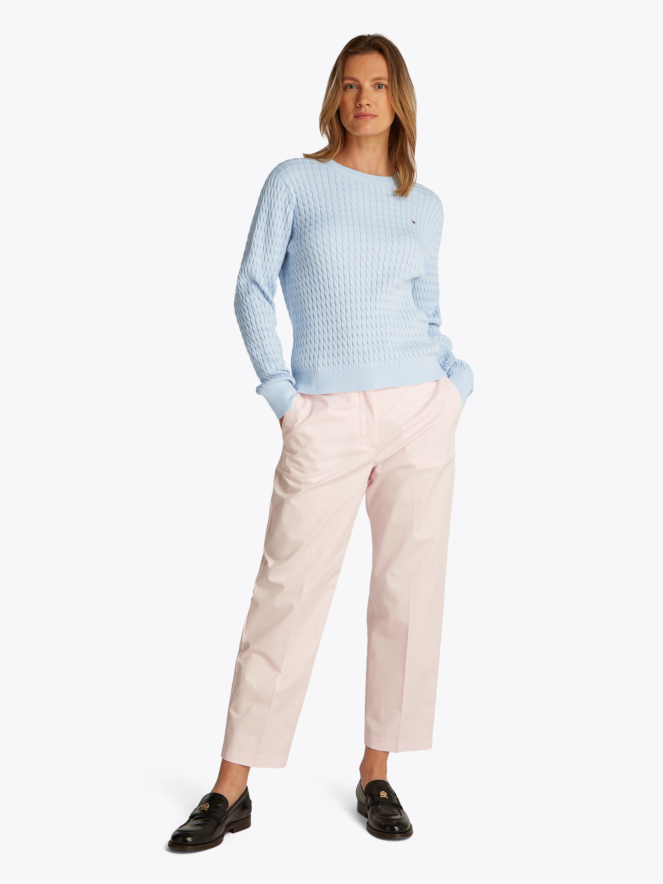 Tommy Hilfiger Trui met ronde hals CO CABLE C-NK LS SWEATER