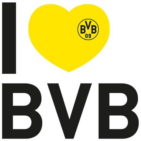 Wall-Art Wandfolie Voetbal I love Borussia Dortmund (1 stuk)