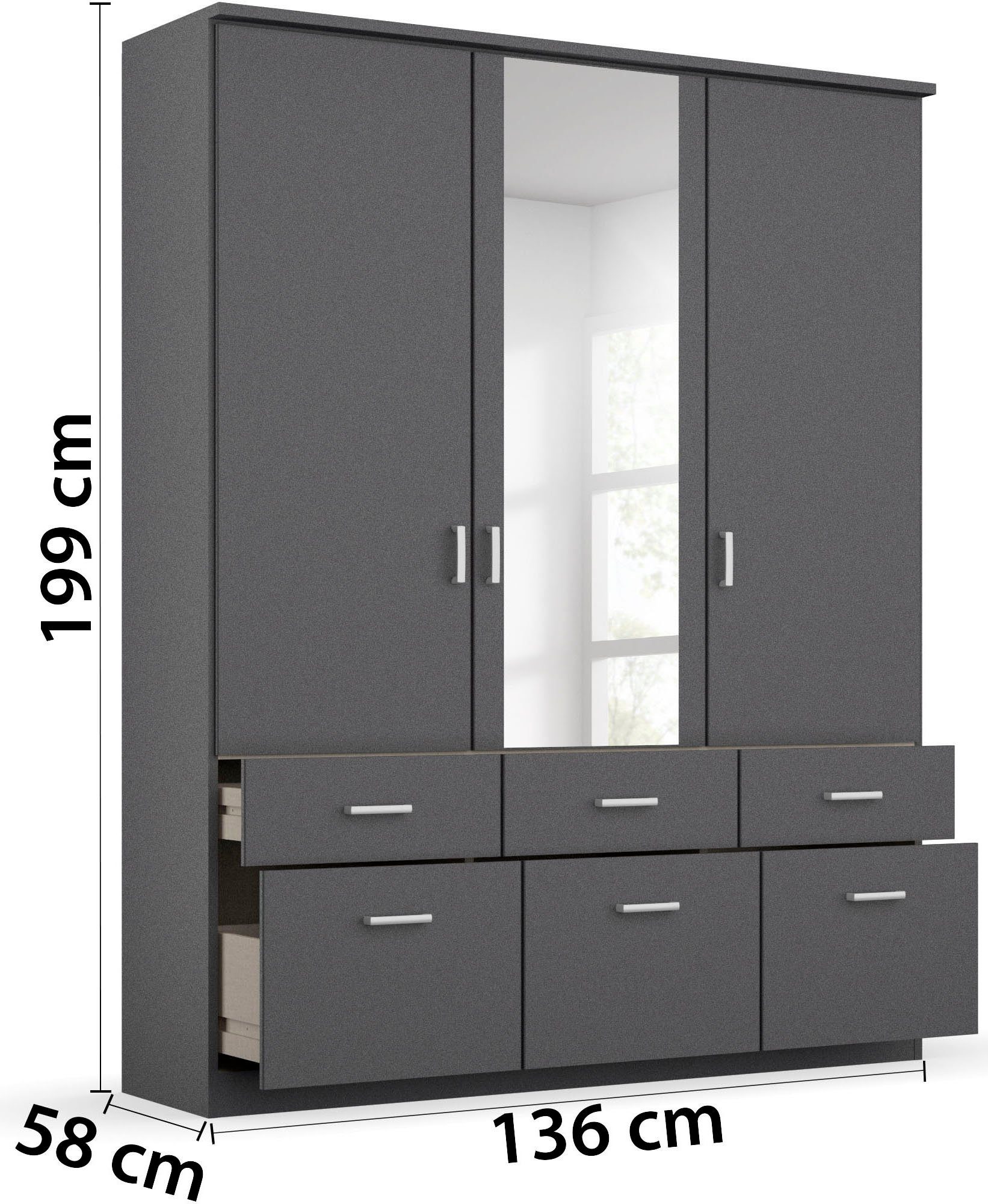 rauch Kledingkast kast garderobe plafondhoge kast BREMEN