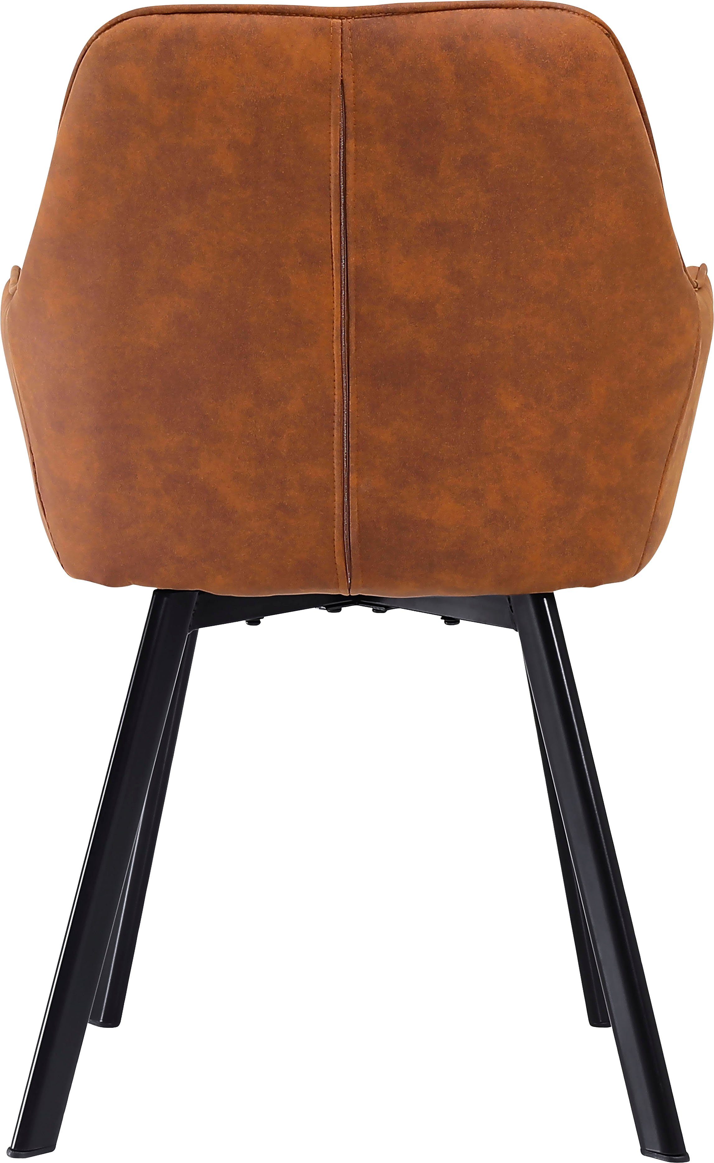 SalesFever Stoel met armleuningen Rugleuning met ruitstiksel (set, 2 stuks)