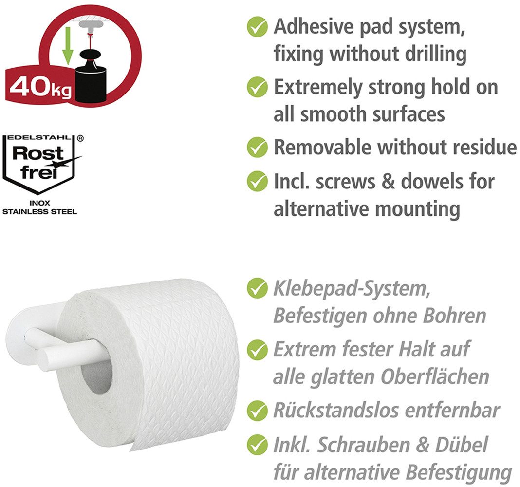 WENKO Toiletrolhouder Turbo-Loc® model Orea van edelstaal, bevestigen zonder boren
