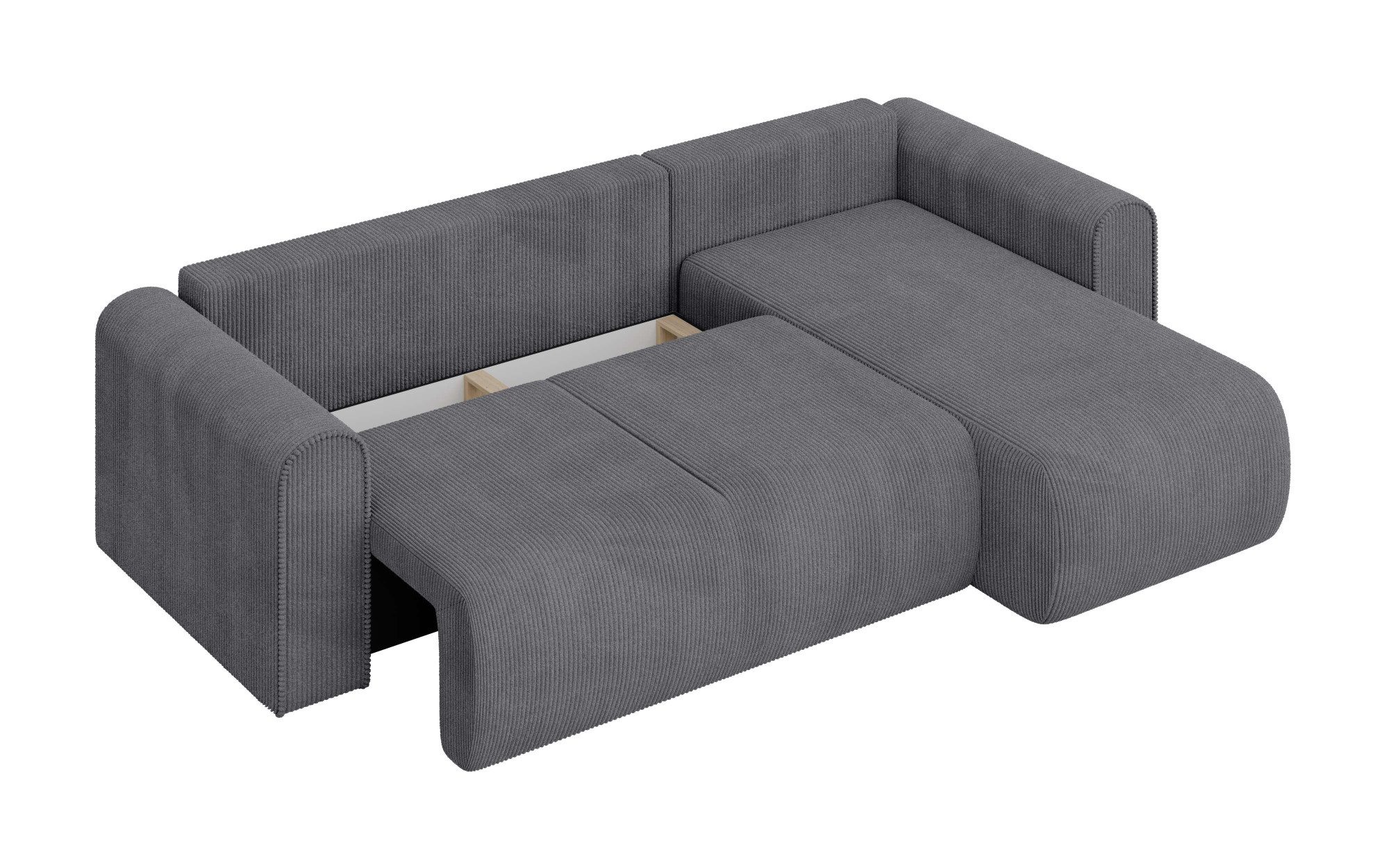 INOSIGN Hoekbank Zacharia optioneel slaapbank met opbergruimte, B/D/H 250/166/86 cm L-vorm met golfondersteuning, recamière aan beide zijden te monteren