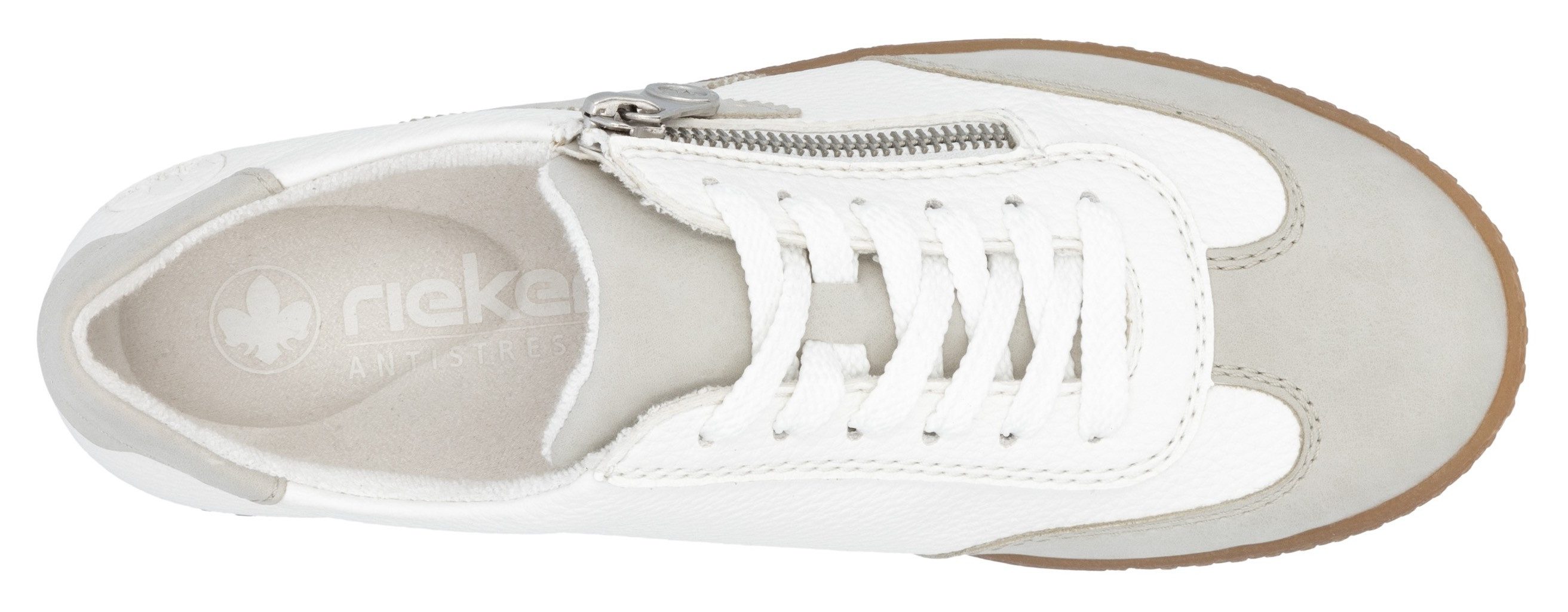 Rieker Sneakers , lage schoen, vrijetijdsschoen, veterschoen met ritssluiting