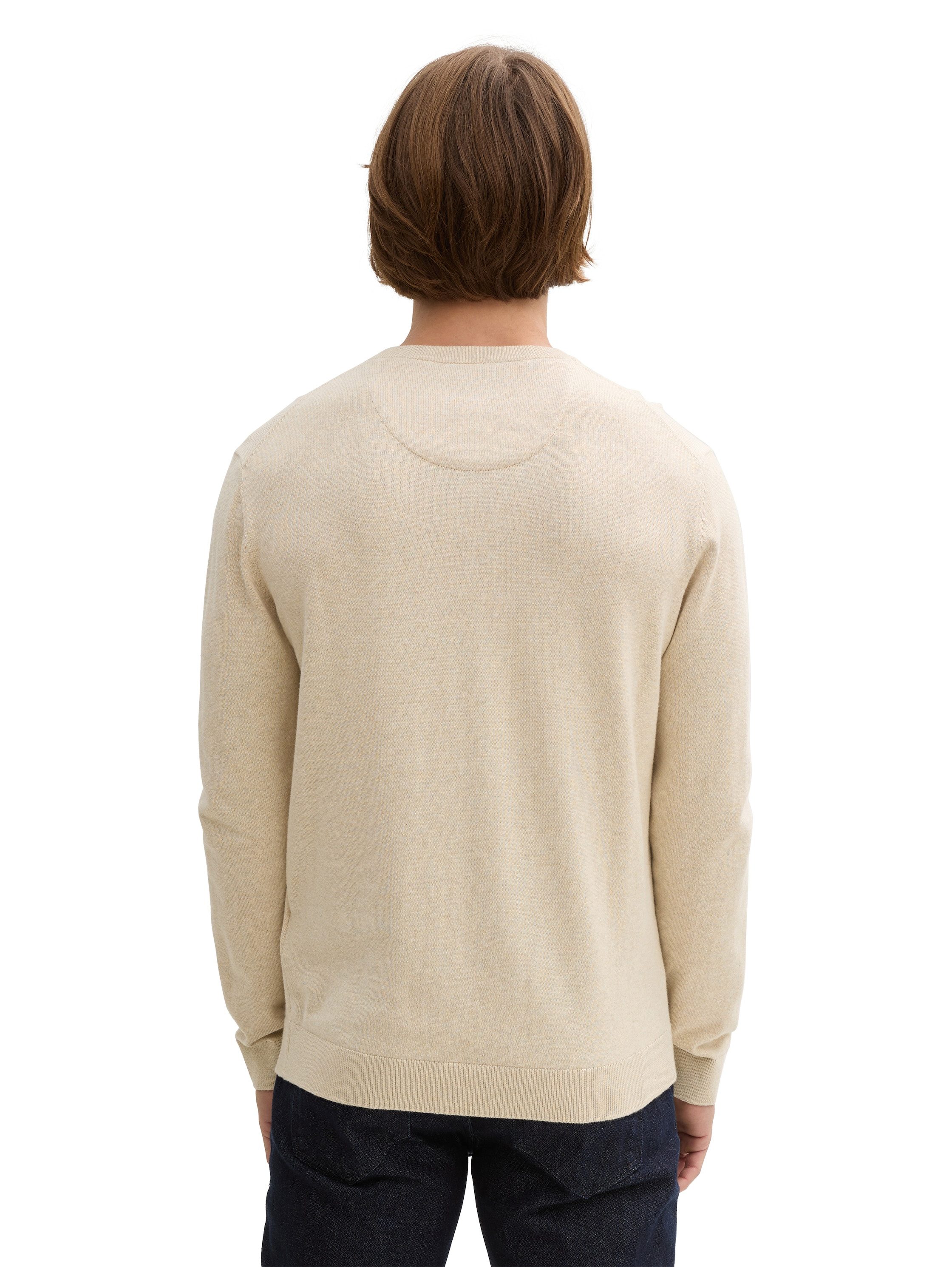 Tom Tailor Trui met V-hals met klein logoborduursel